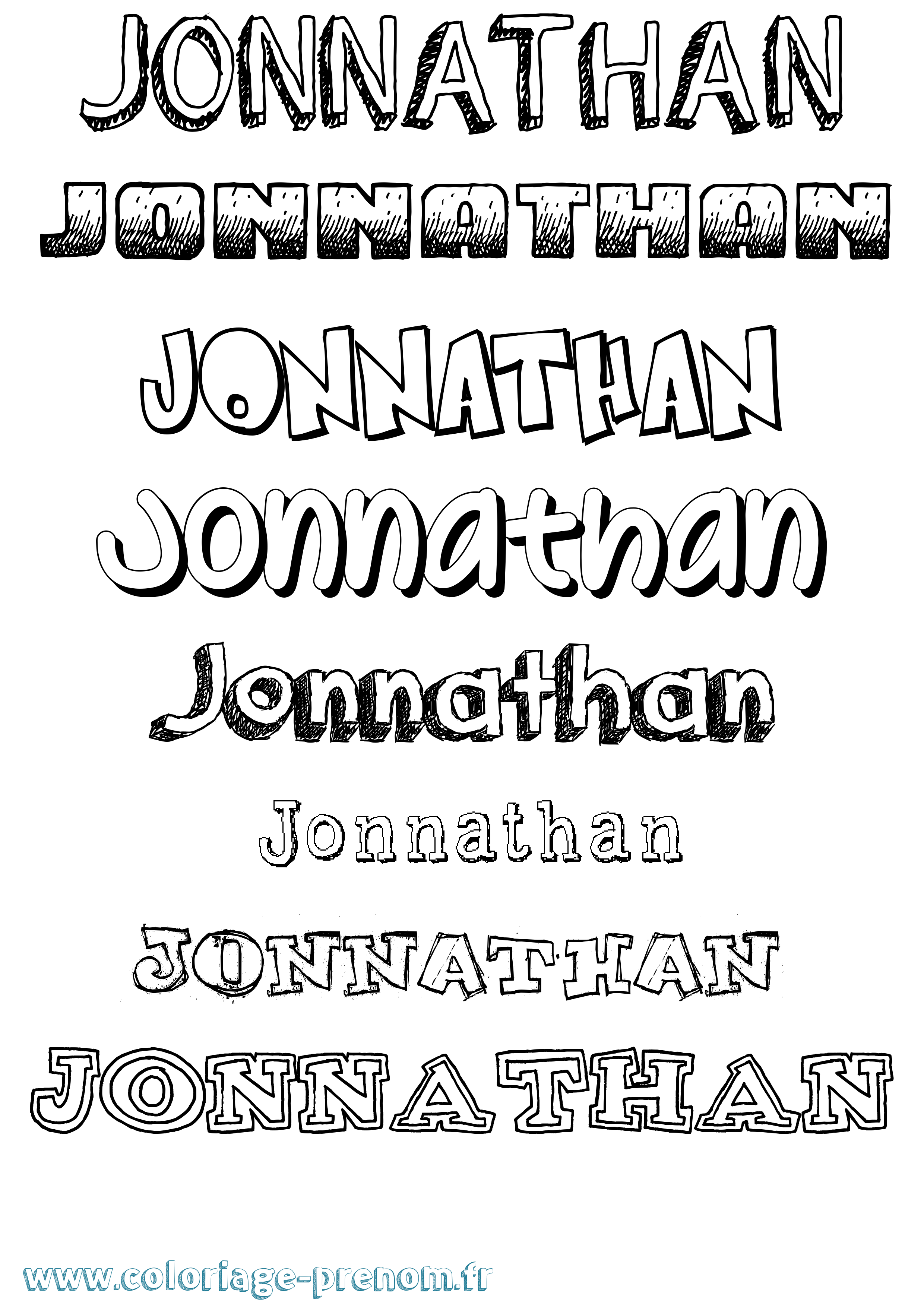 Coloriage Jonnathan Dessiné Coloriage prénom Jonnathan Dessiné