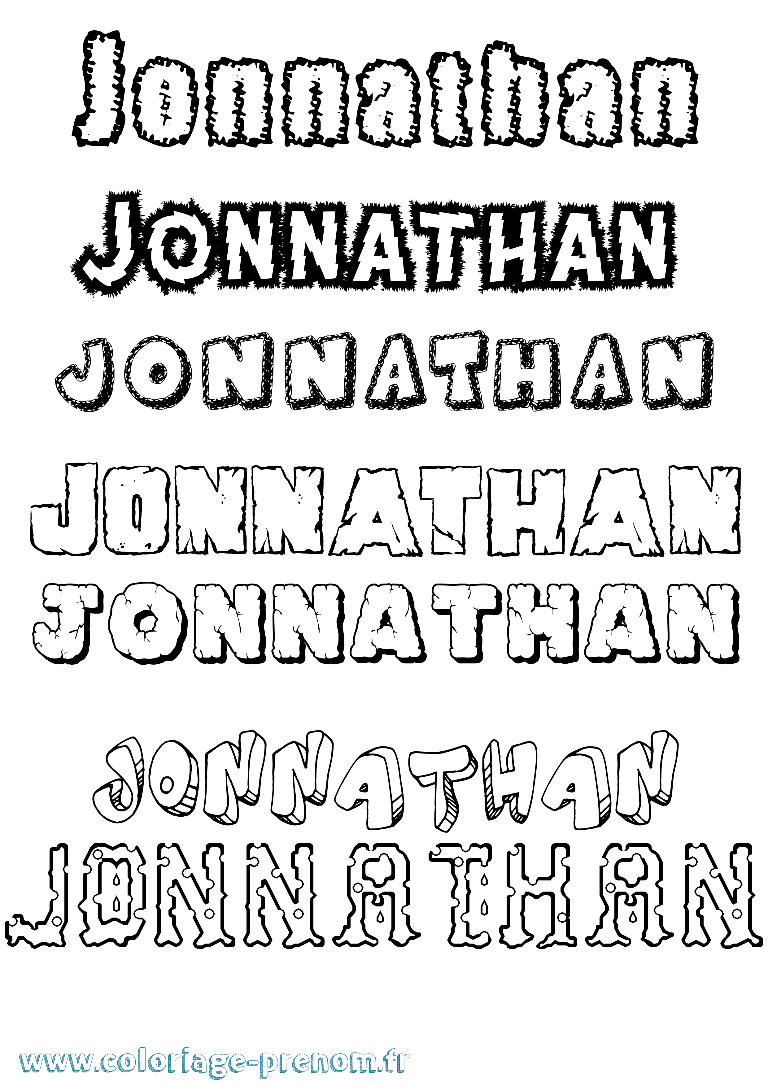 Coloriage Jonnathan Destructuré Coloriage prénom Jonnathan Destructuré