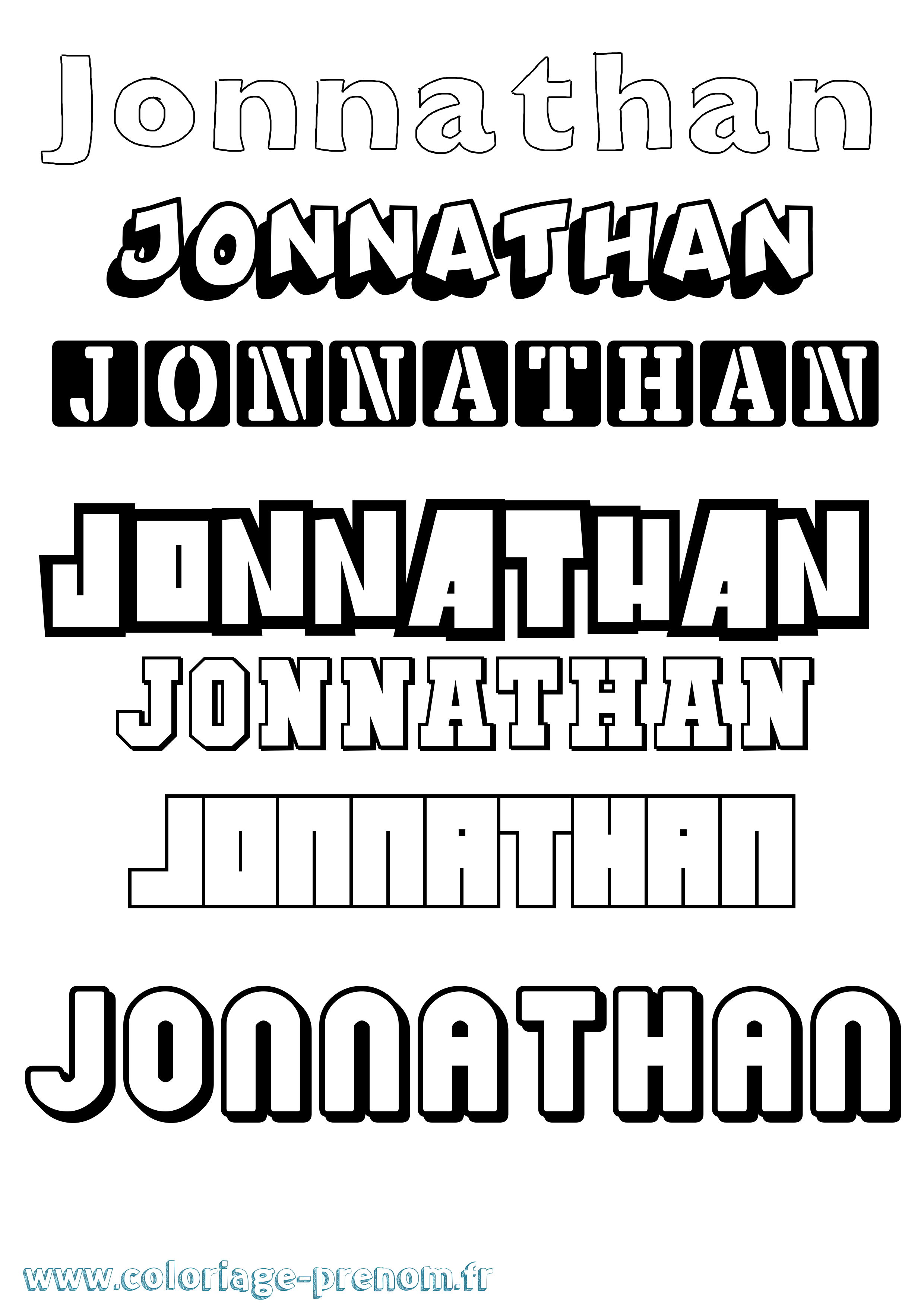 Coloriage Jonnathan Simple Coloriage prénom Jonnathan Simple