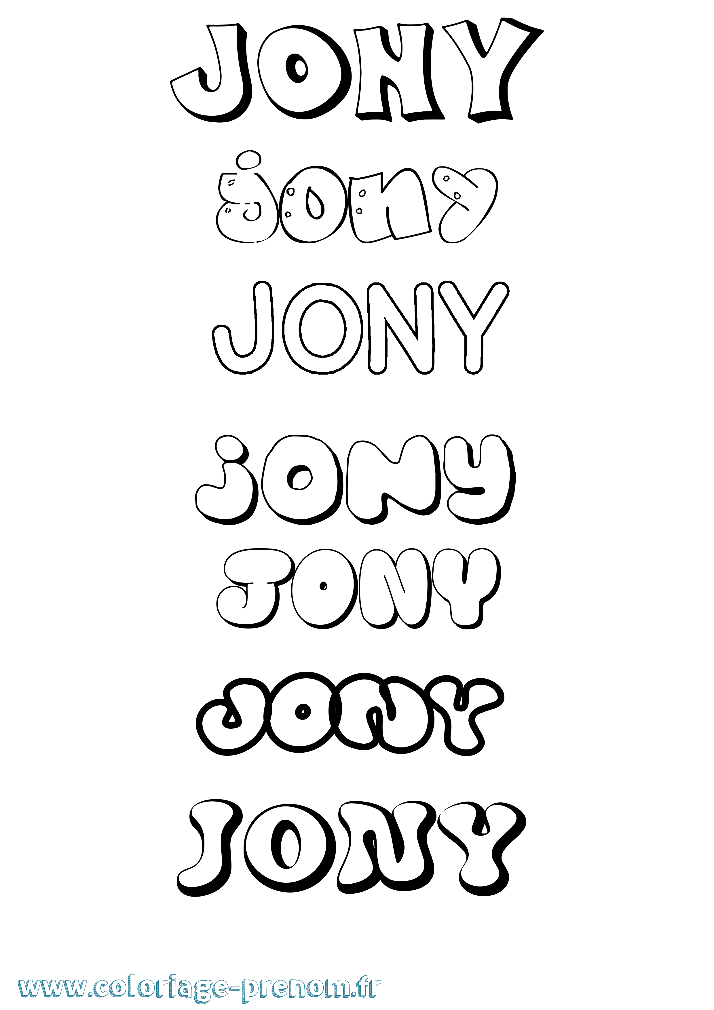 Coloriage Jony Bubble Coloriage prénom Jony Bubble