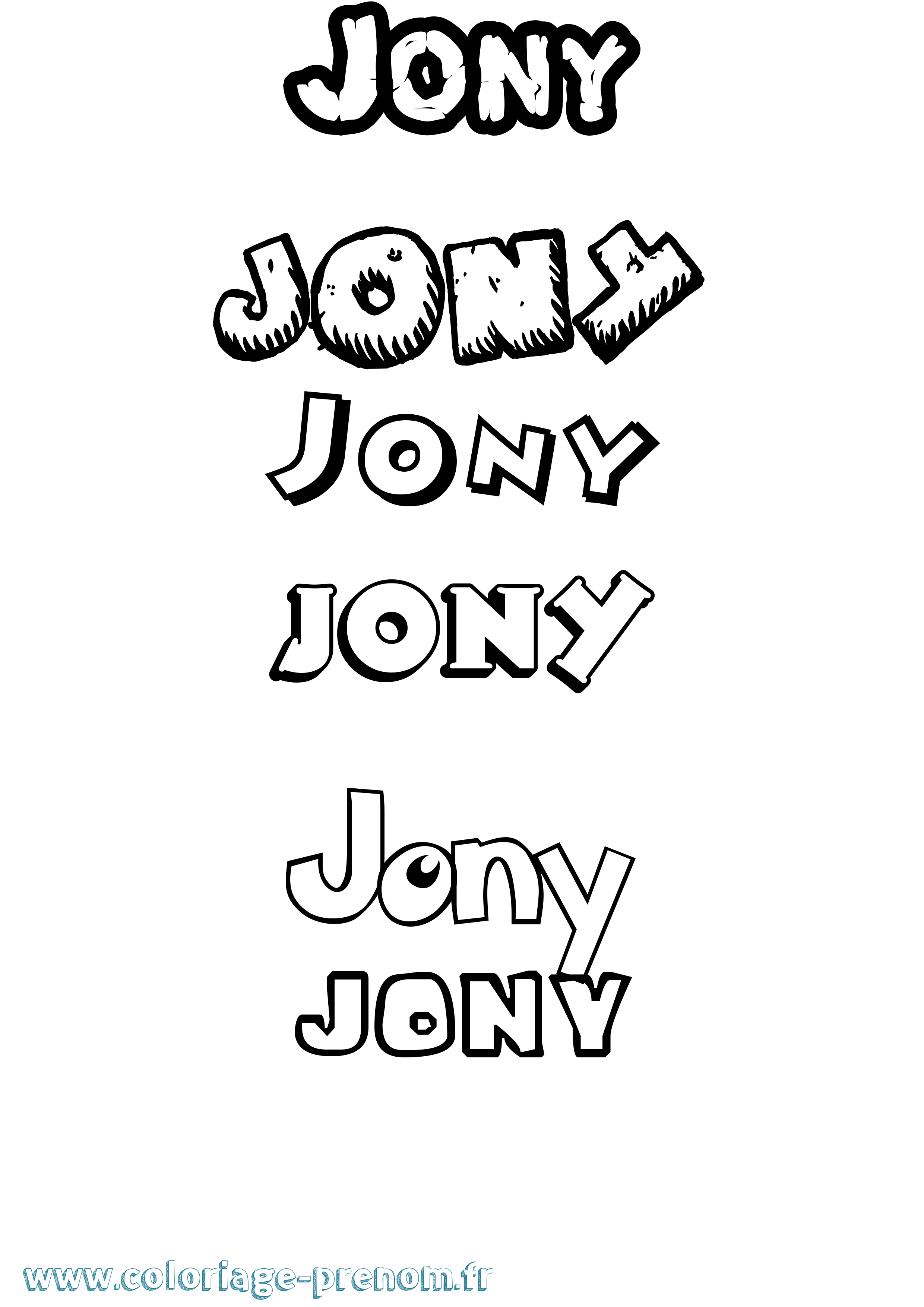 Coloriage Jony Dessin Animé Coloriage prénom Jony Dessin Animé