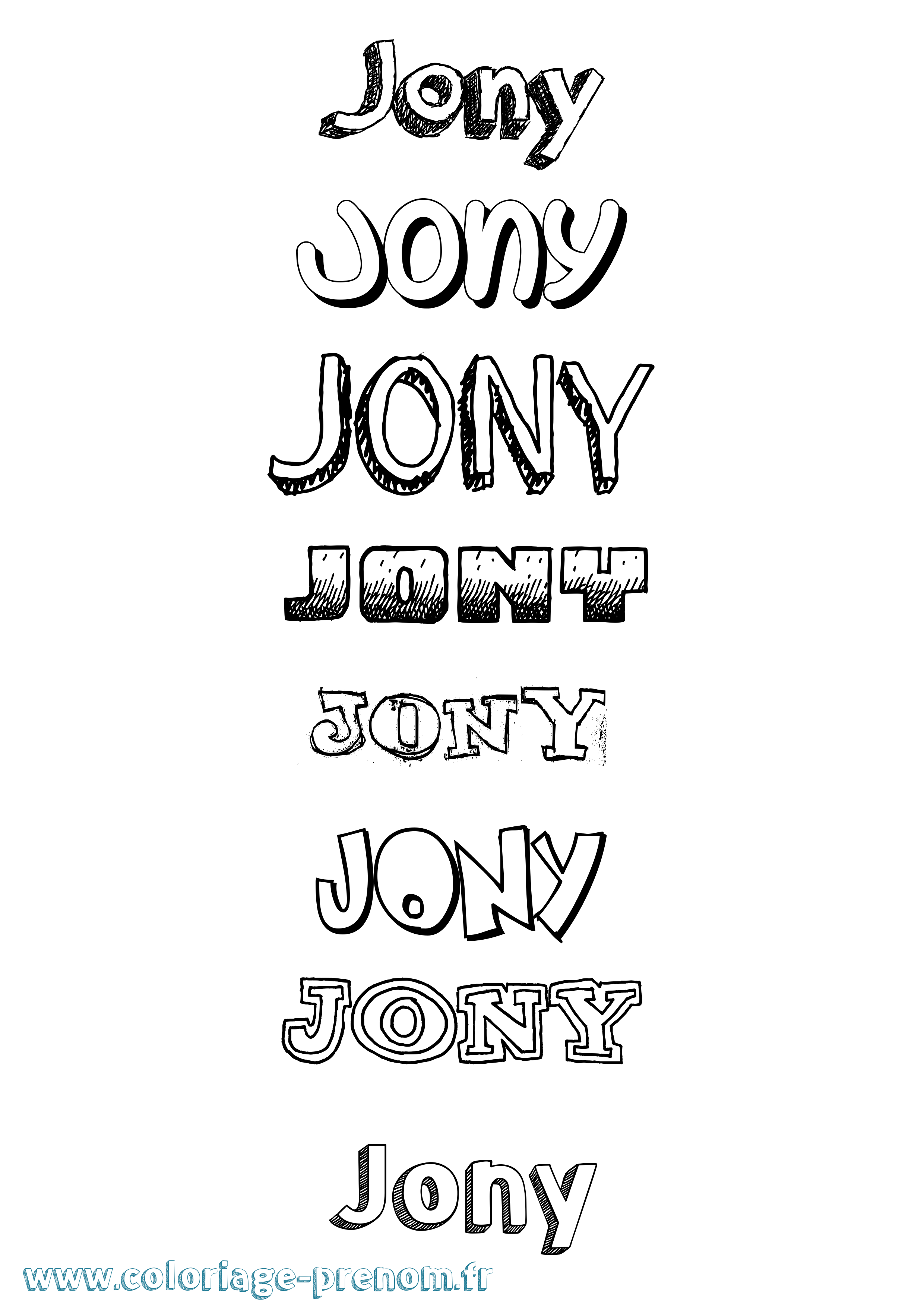 Coloriage Jony Dessiné Coloriage prénom Jony Dessiné