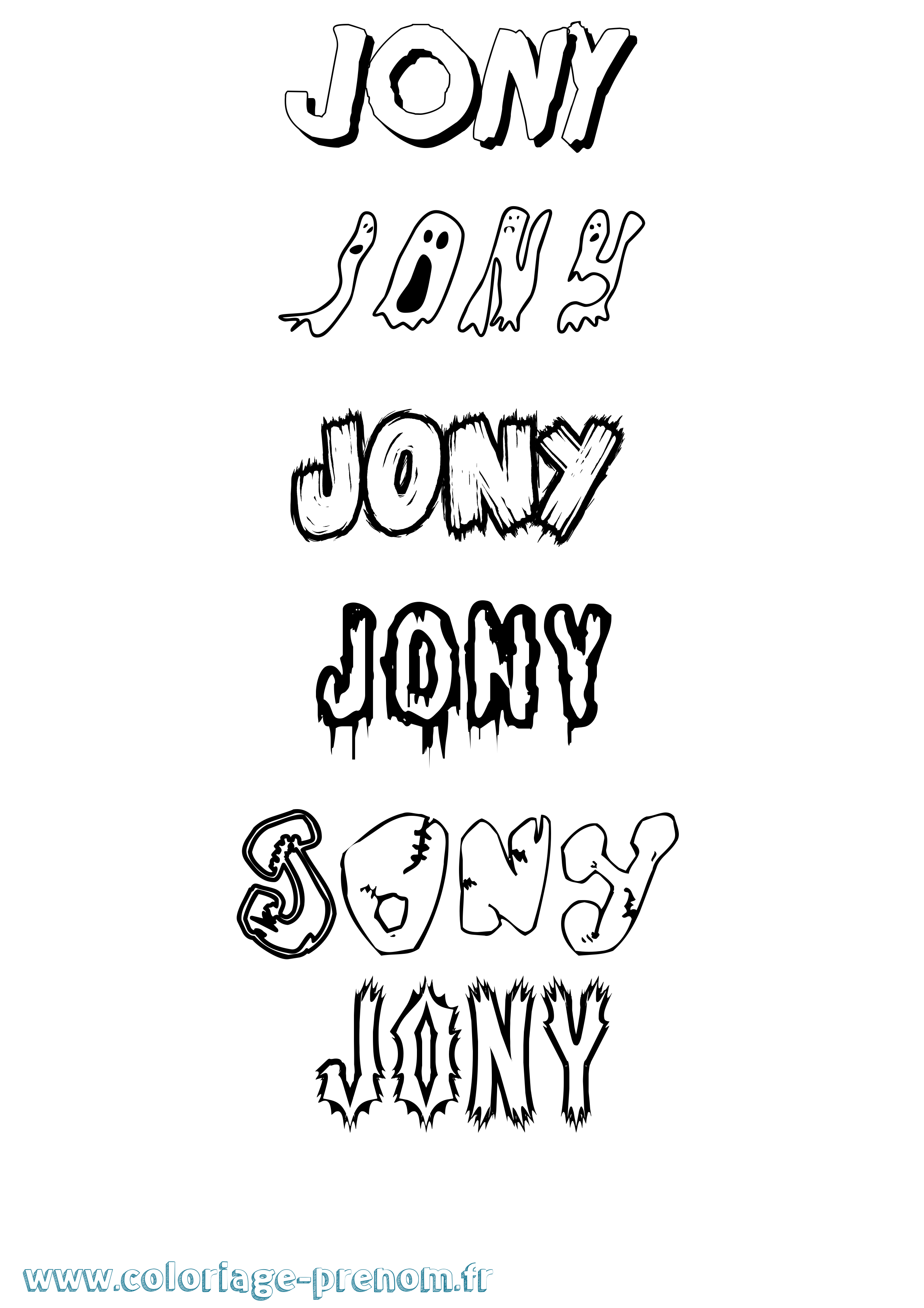 Coloriage Jony Frisson Coloriage prénom Jony Frisson