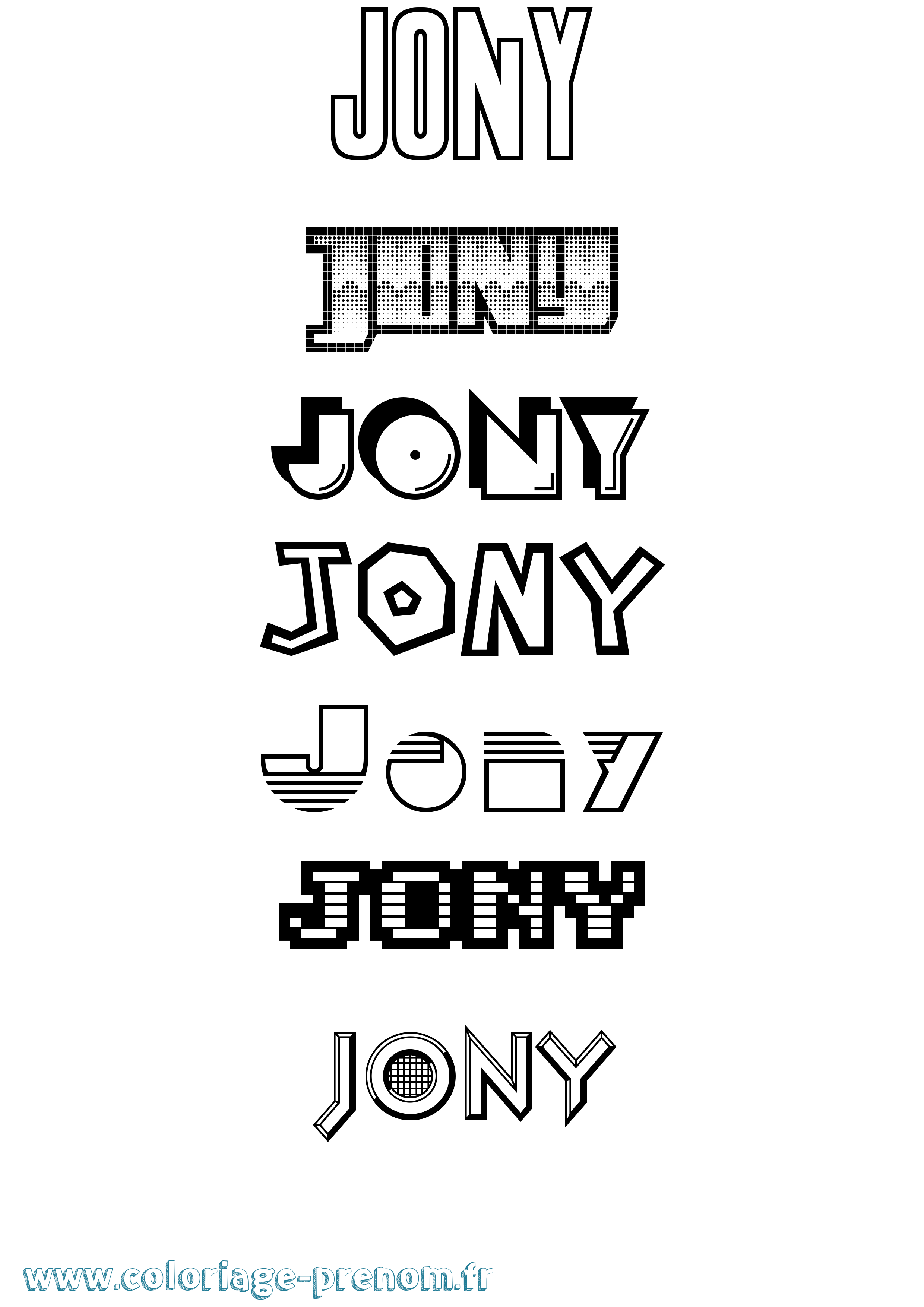 Coloriage Jony Jeux Vidéos Coloriage prénom Jony Jeux Vidéos