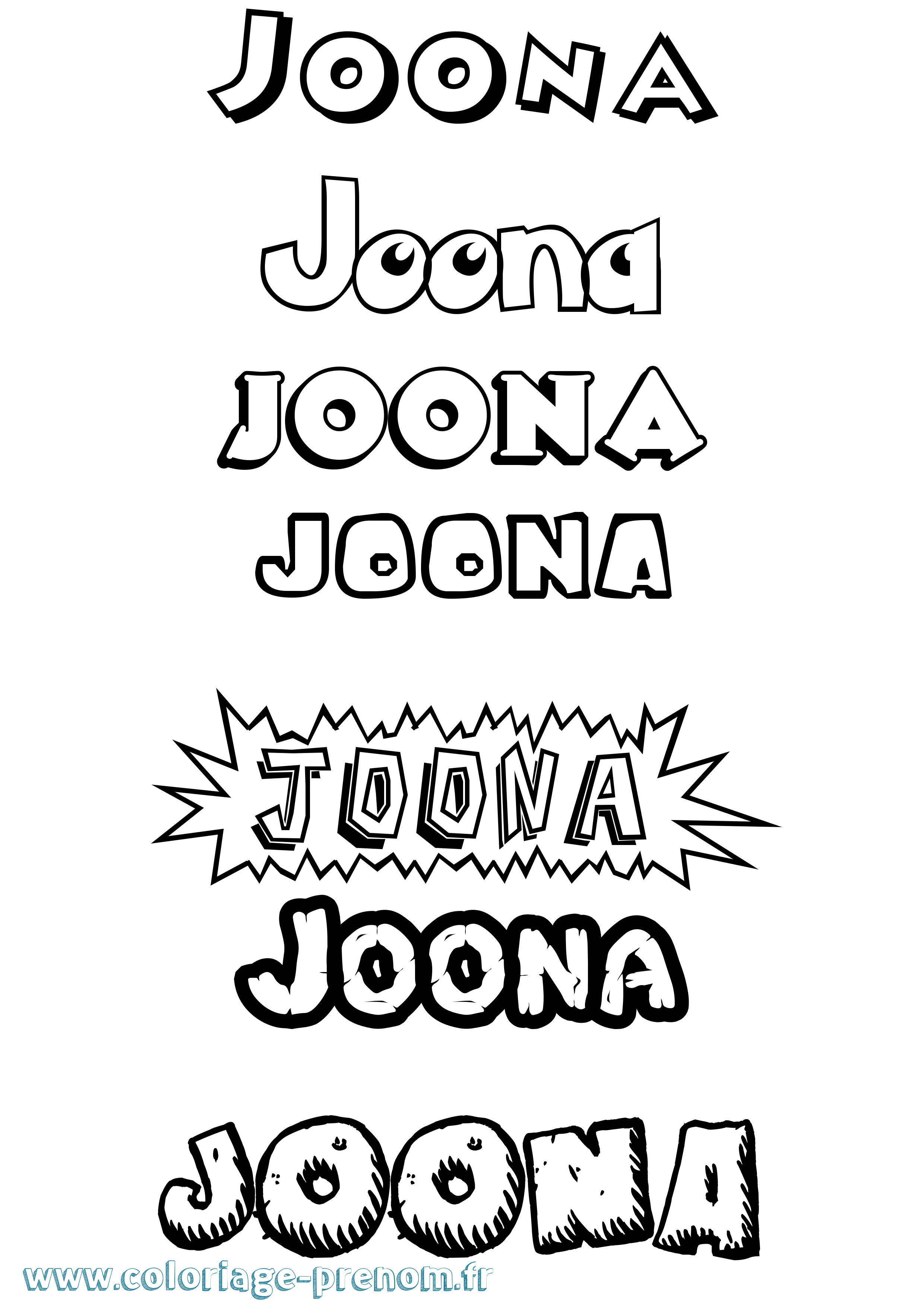 Coloriage Joona Dessin Animé Coloriage prénom Joona Dessin Animé