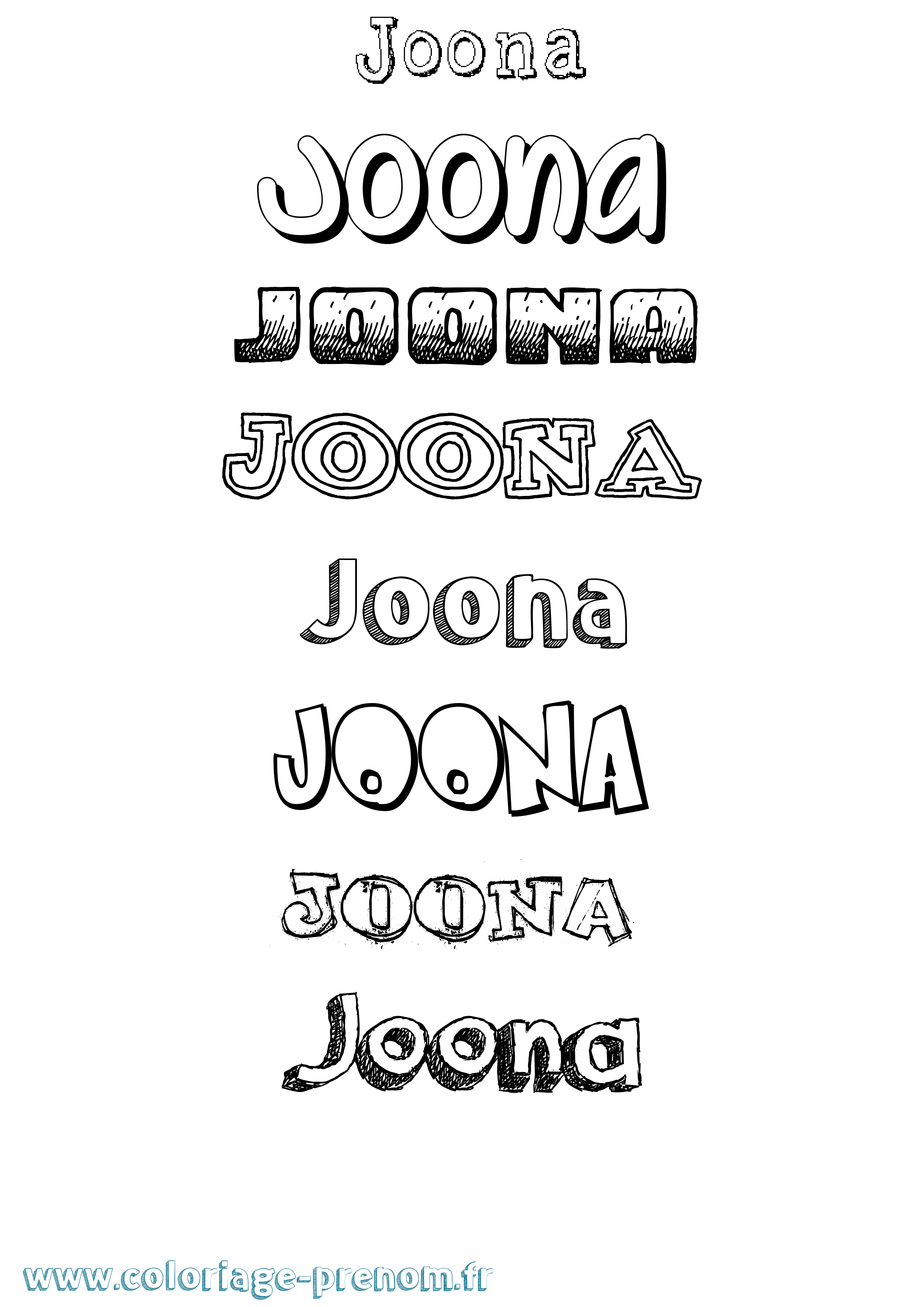 Coloriage Joona Dessiné Coloriage prénom Joona Dessiné