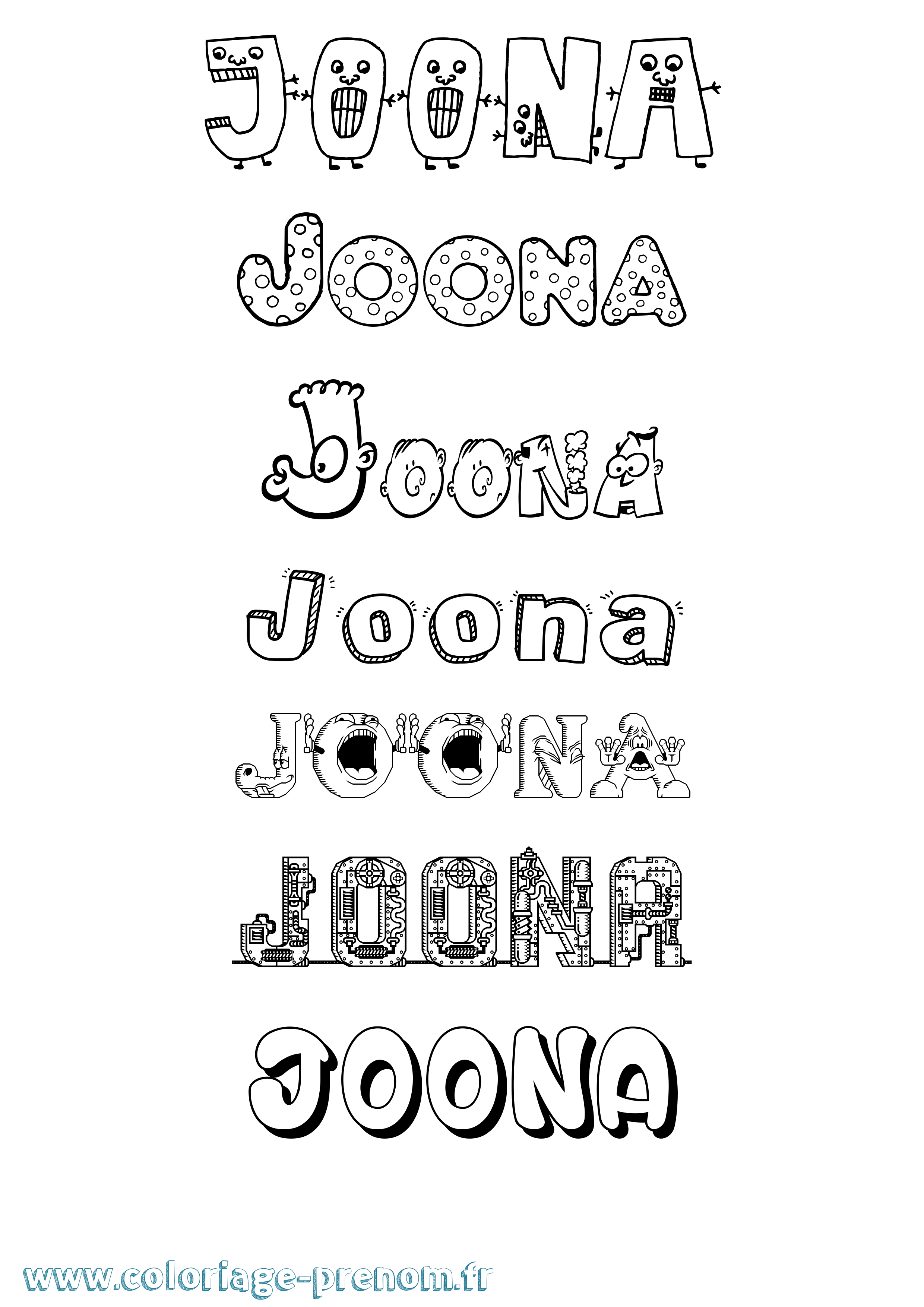 Coloriage Joona Fun Coloriage prénom Joona Fun