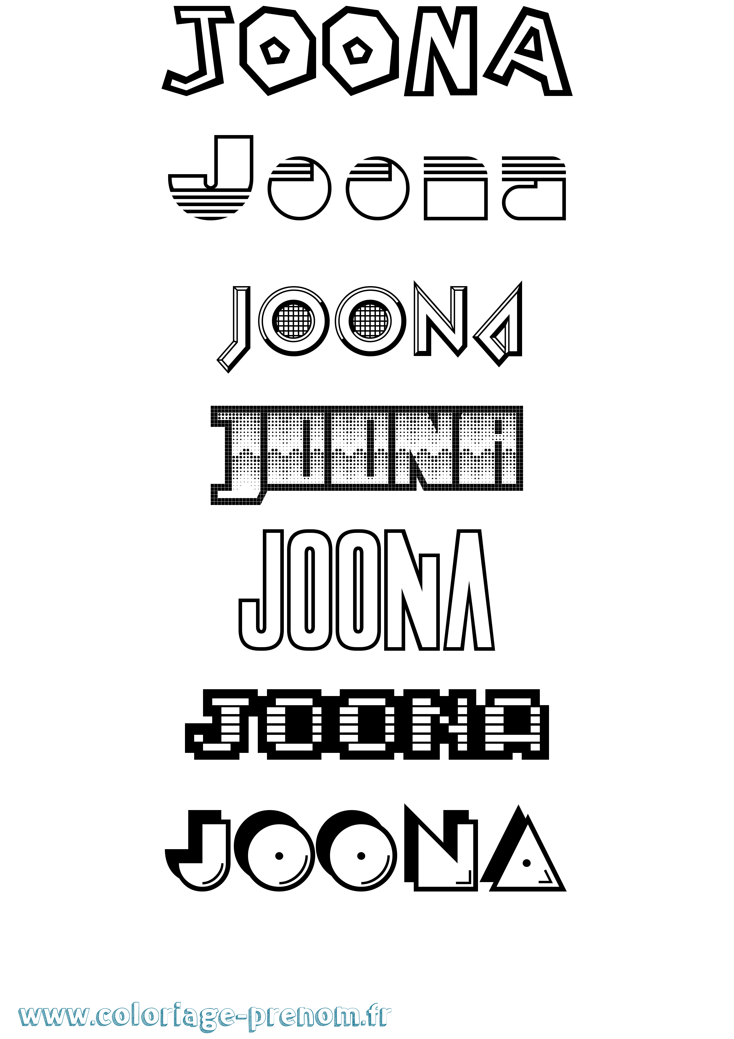 Coloriage Joona Jeux Vidéos Coloriage prénom Joona Jeux Vidéos