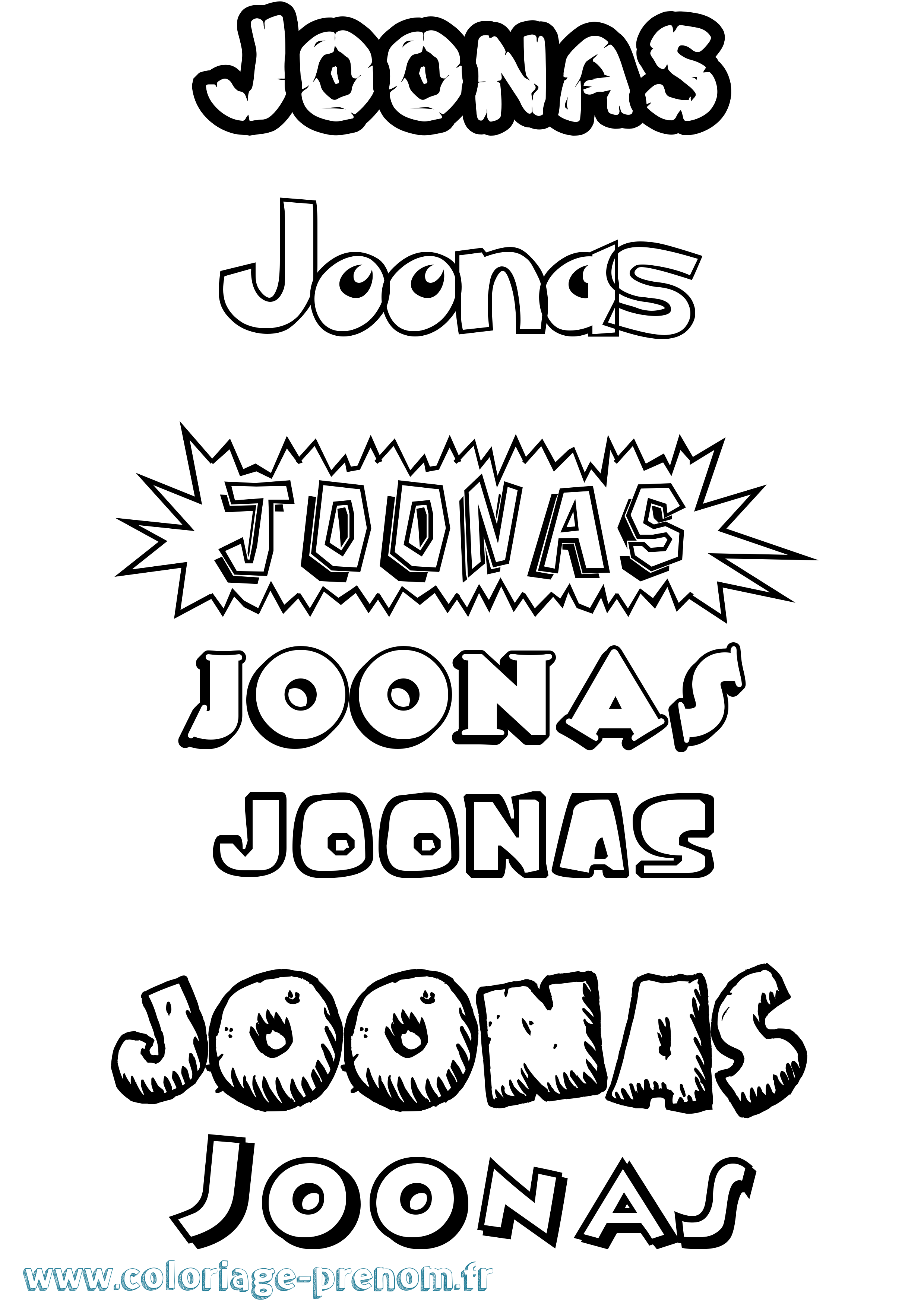 Coloriage Joonas Dessin Animé Coloriage prénom Joonas Dessin Animé