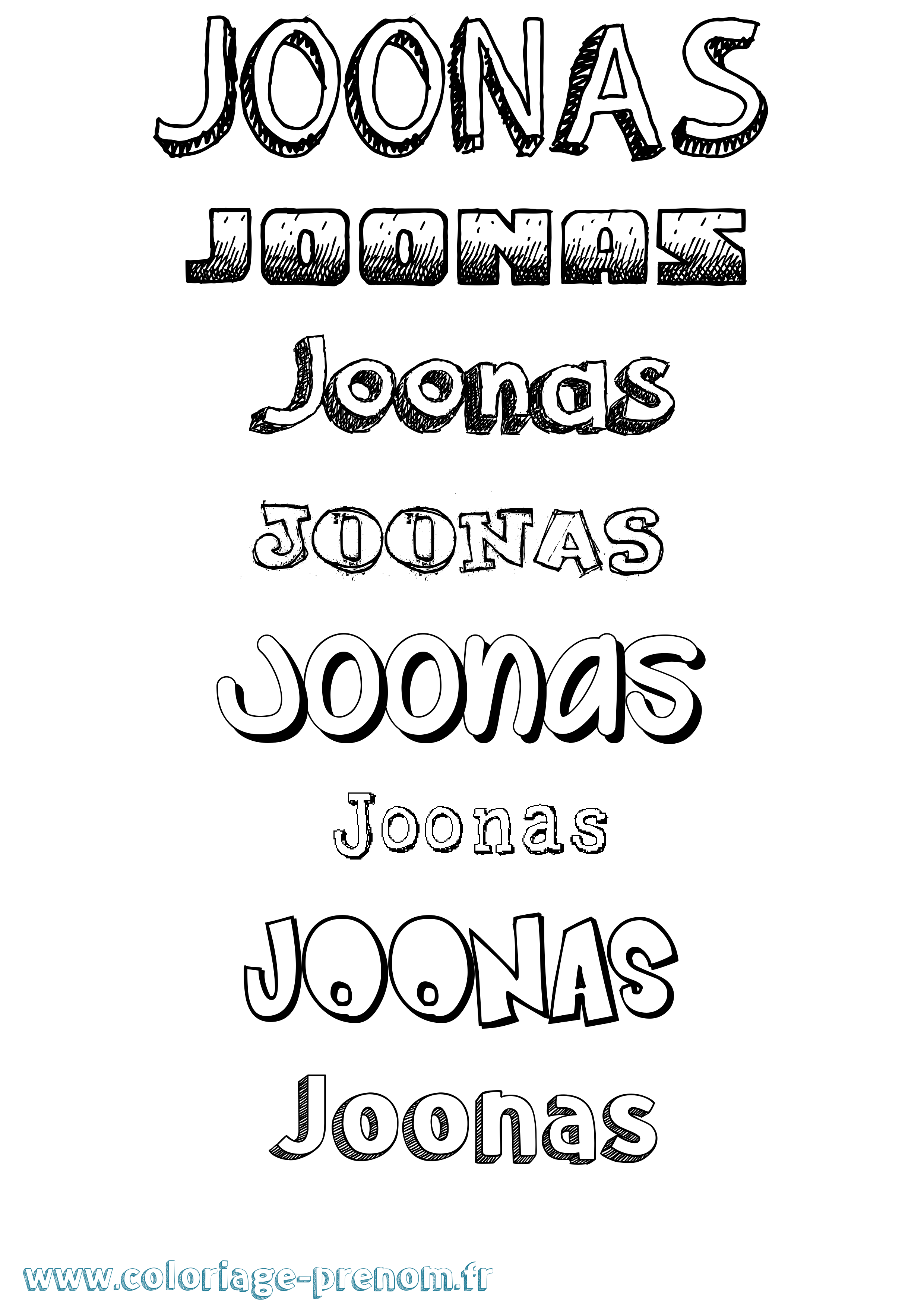 Coloriage Joonas Dessiné Coloriage prénom Joonas Dessiné