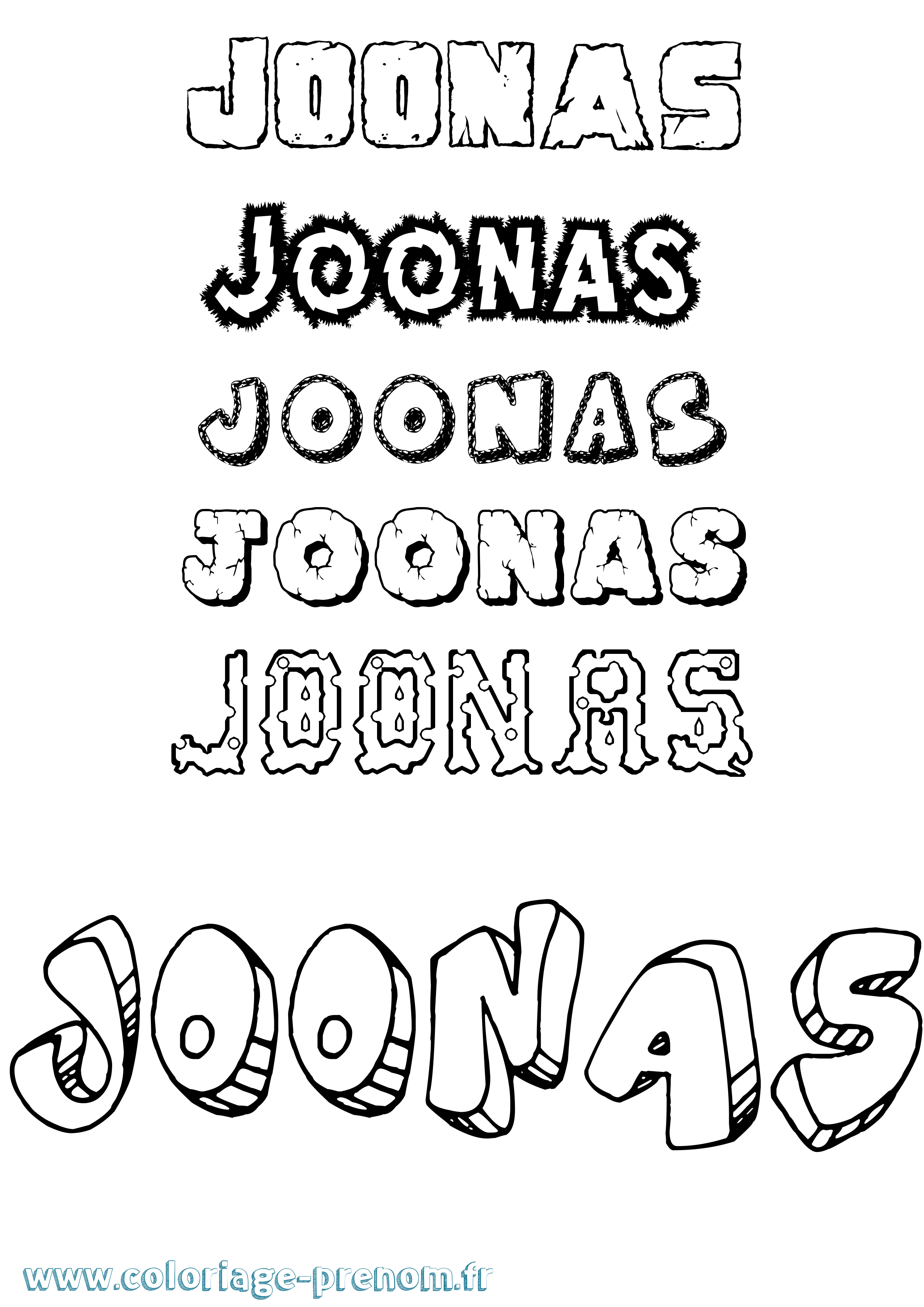 Coloriage Joonas Destructuré Coloriage prénom Joonas Destructuré