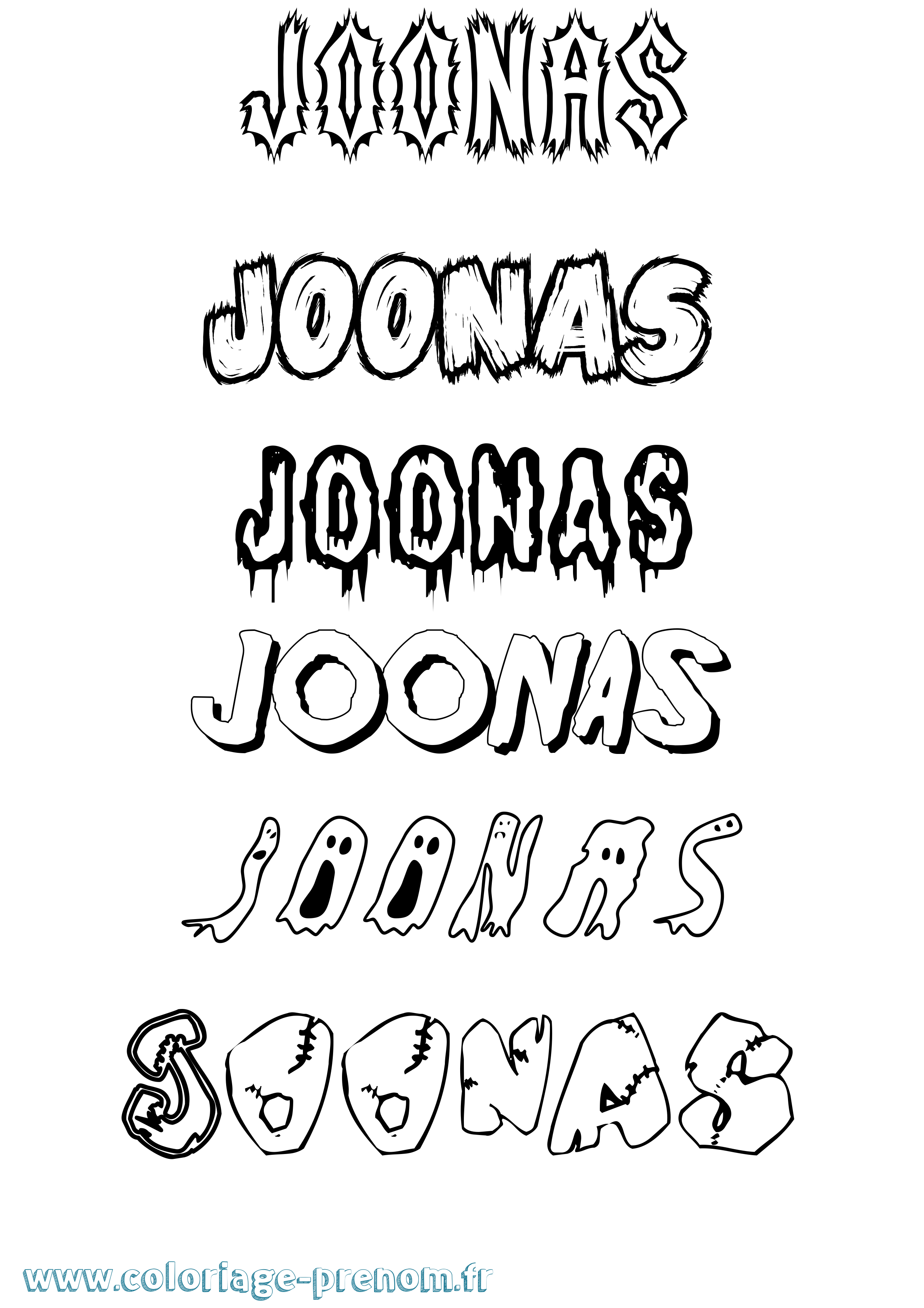 Coloriage Joonas Frisson Coloriage prénom Joonas Frisson