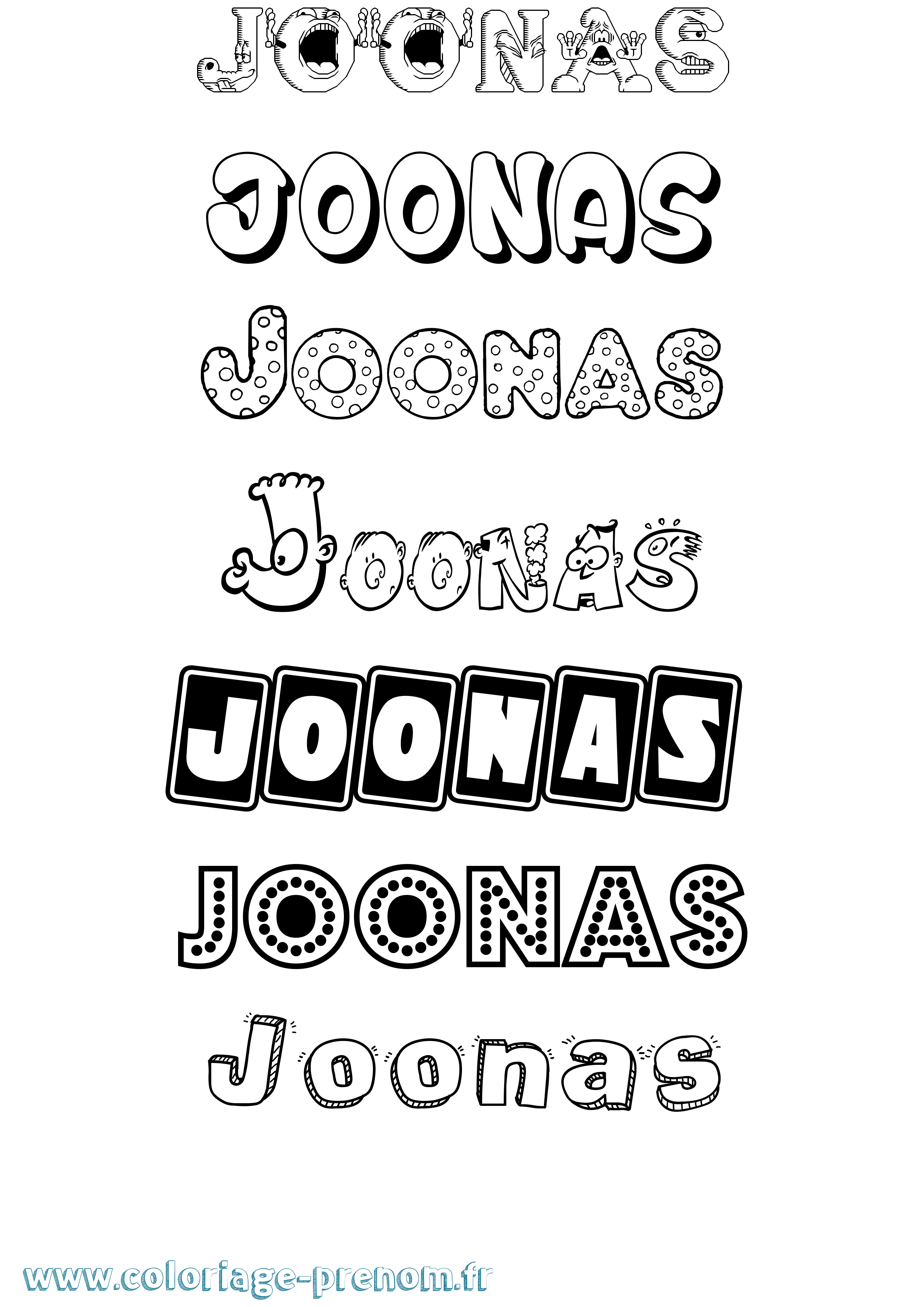 Coloriage Joonas Fun Coloriage prénom Joonas Fun