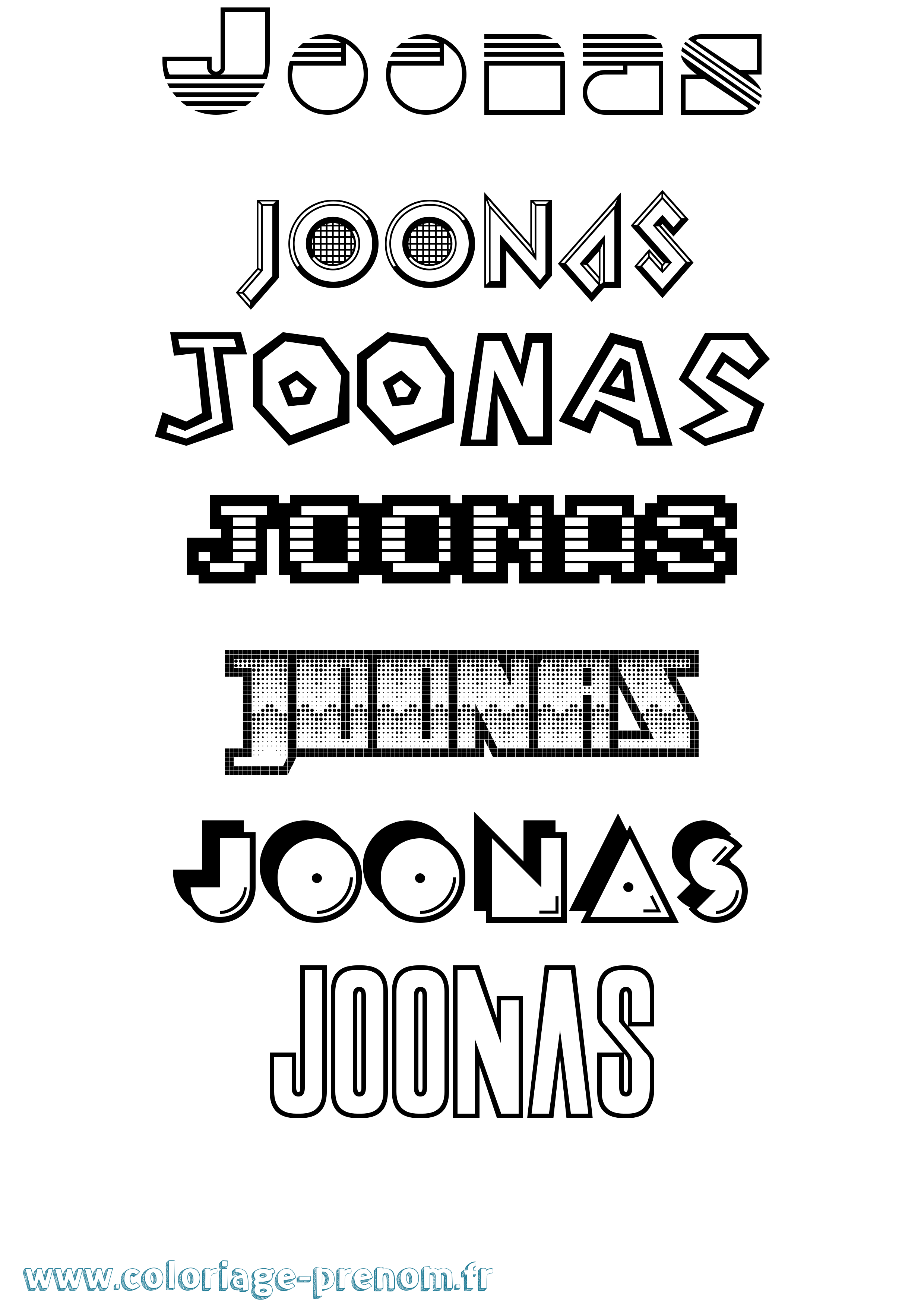 Coloriage Joonas Jeux Vidéos Coloriage prénom Joonas Jeux Vidéos