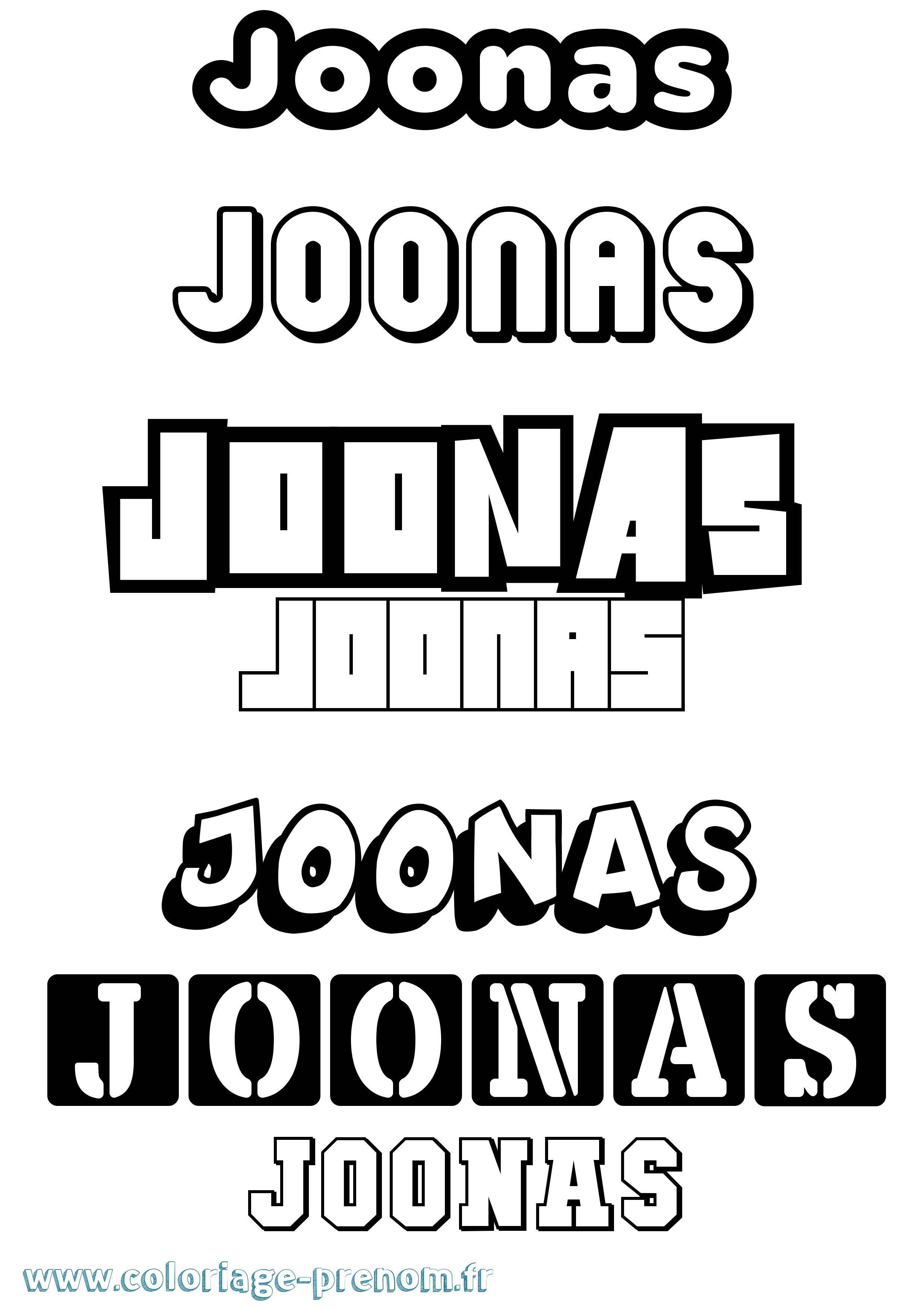 Coloriage Joonas Simple Coloriage prénom Joonas Simple