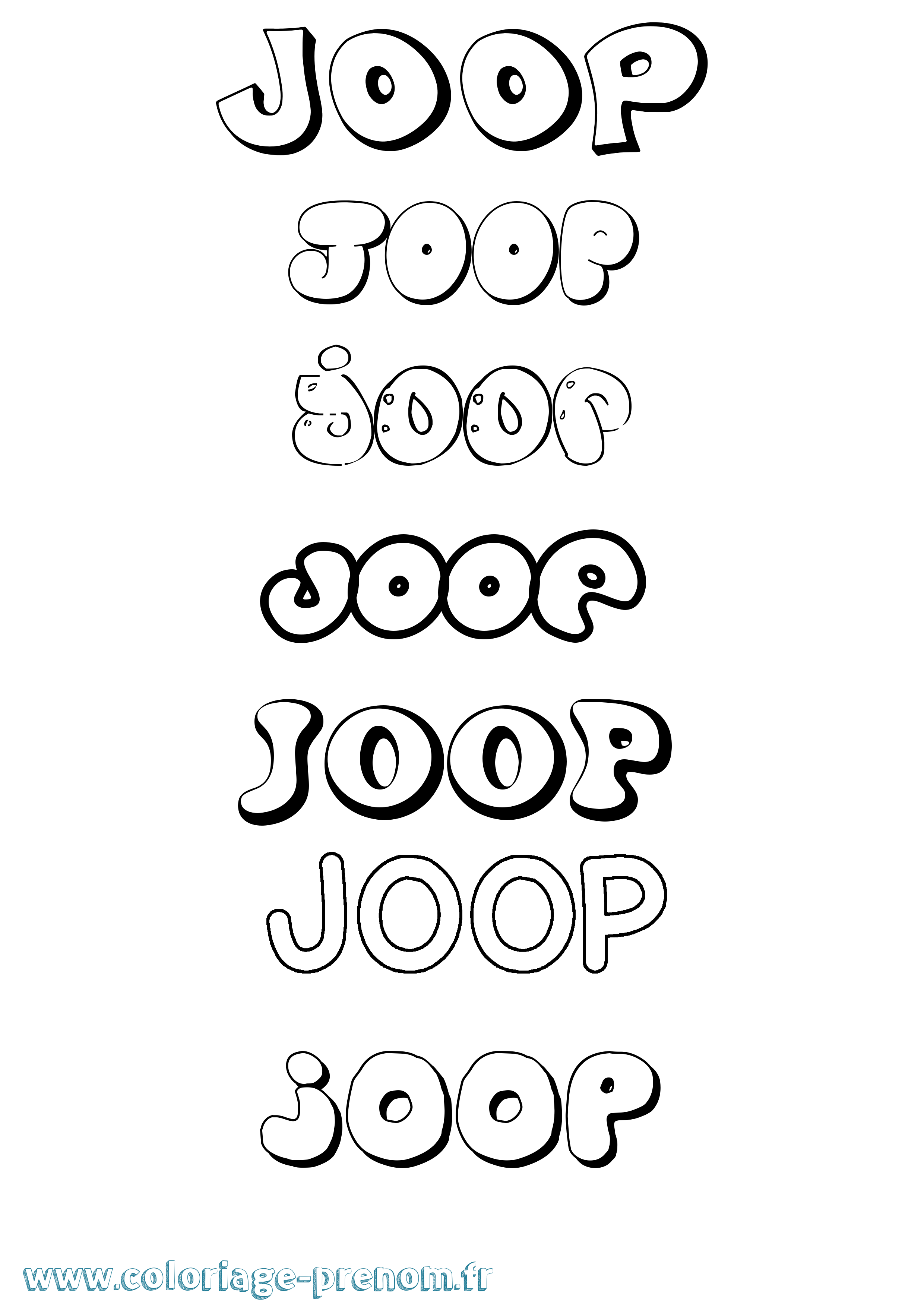Coloriage Joop Bubble Coloriage prénom Joop Bubble