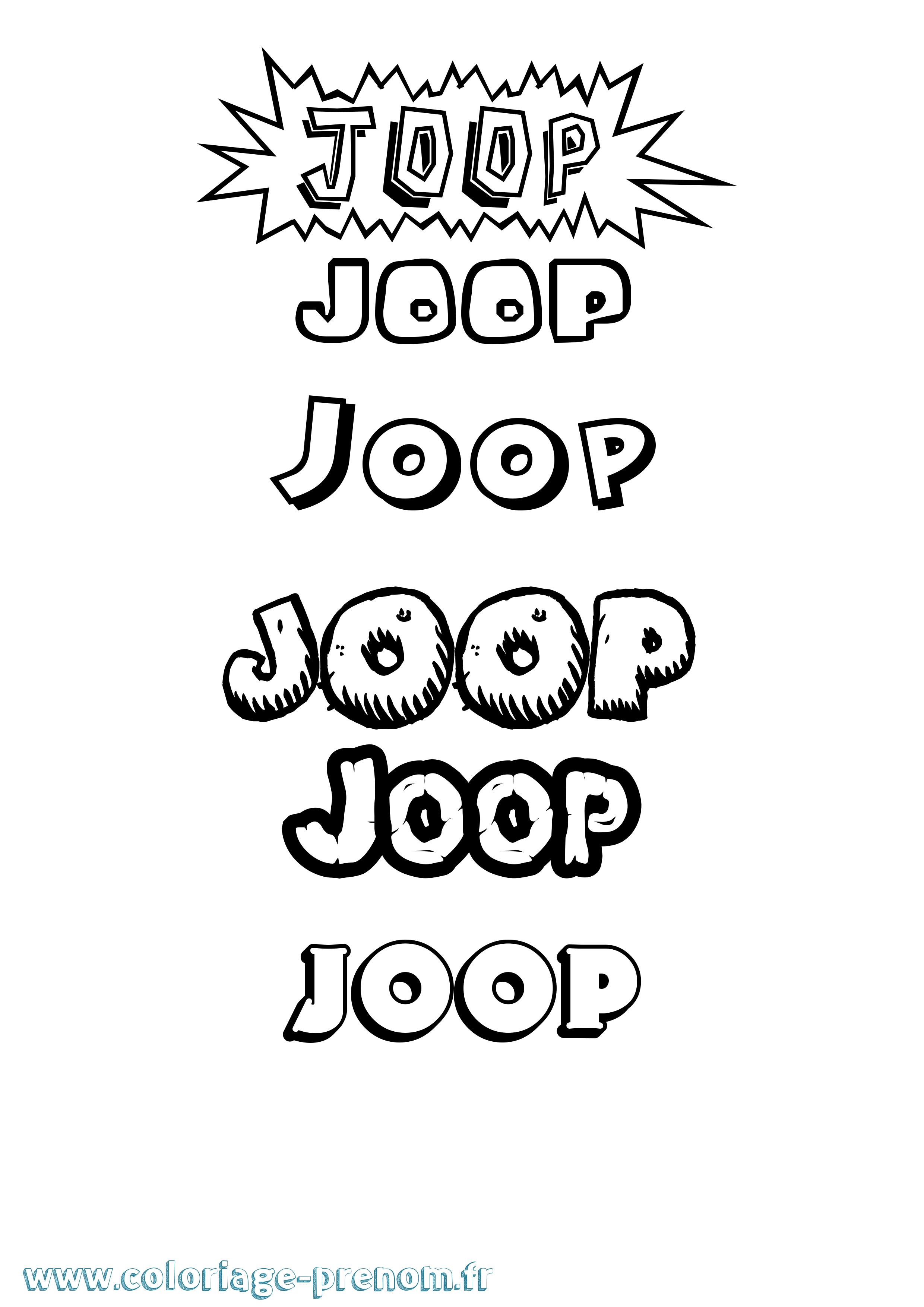 Coloriage Joop Dessin Animé Coloriage prénom Joop Dessin Animé