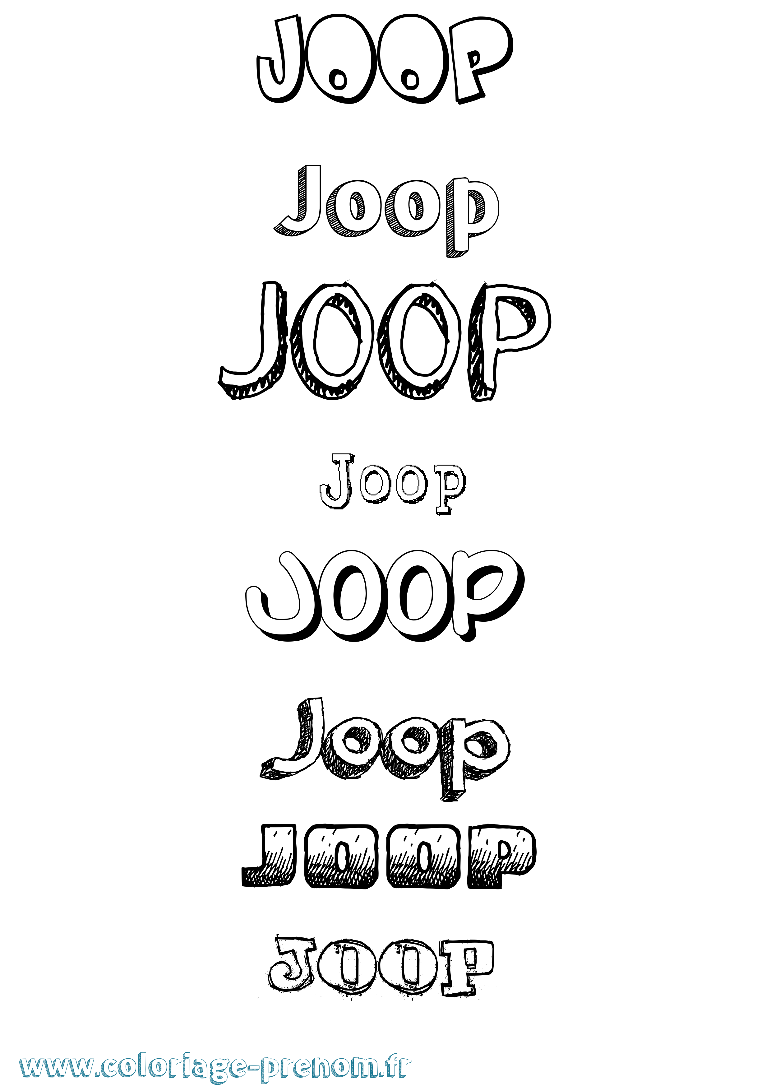 Coloriage Joop Dessiné Coloriage prénom Joop Dessiné