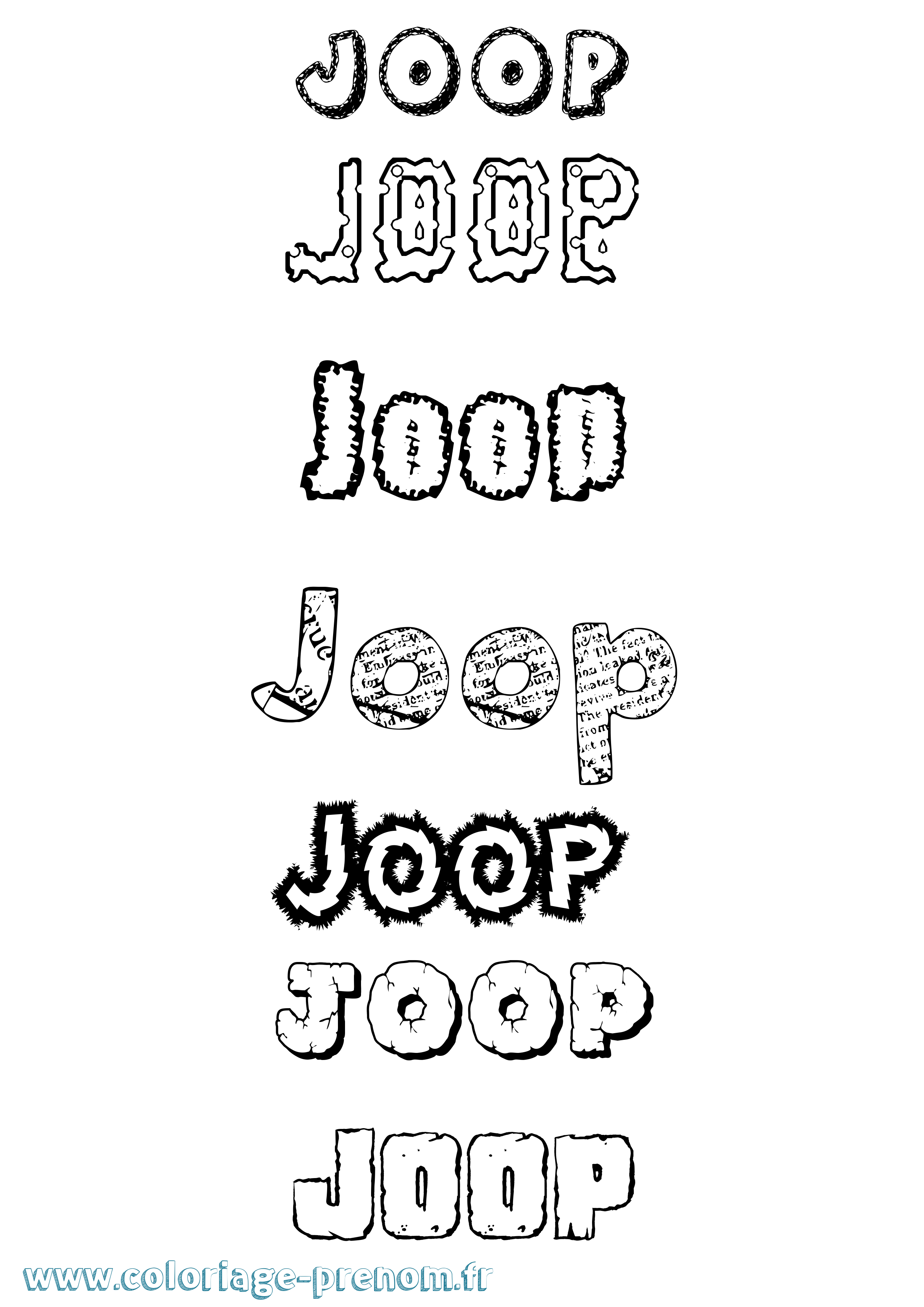Coloriage Joop Destructuré Coloriage prénom Joop Destructuré