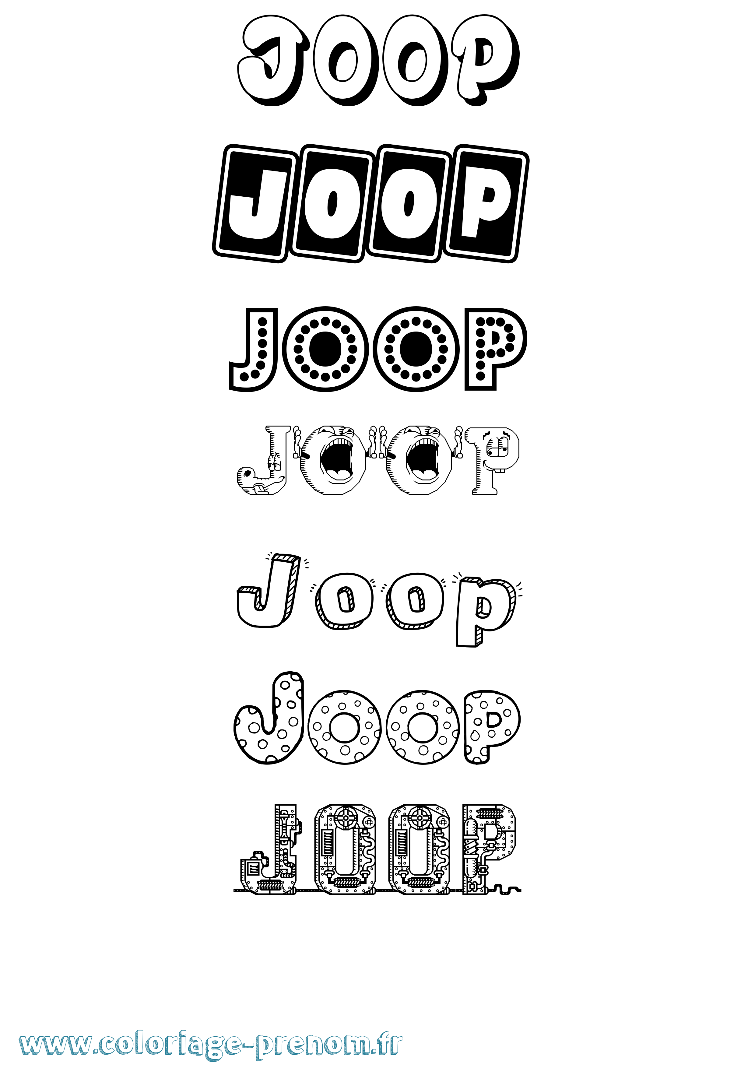 Coloriage Joop Fun Coloriage prénom Joop Fun