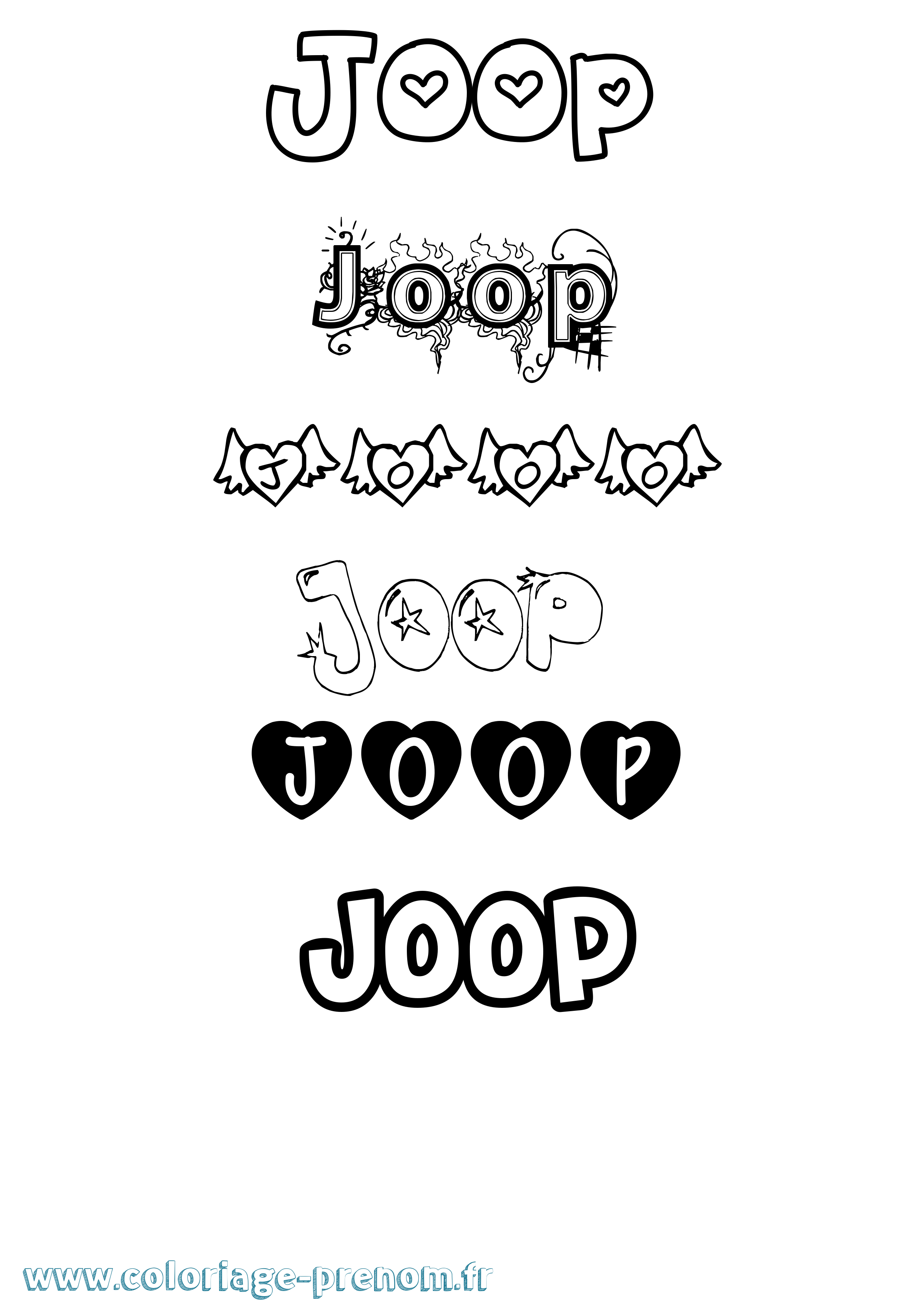 Coloriage Joop Girly Coloriage prénom Joop Girly