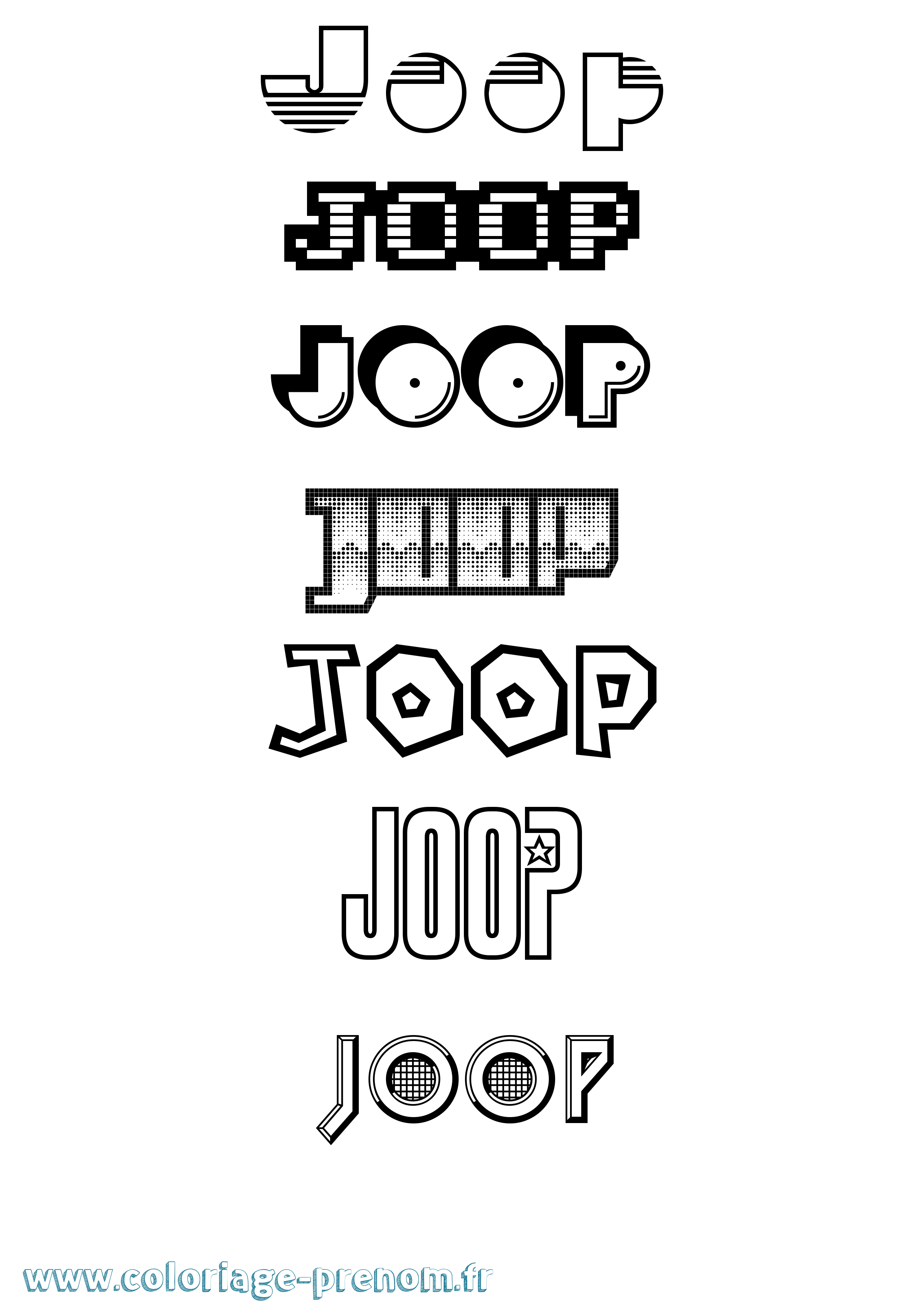 Coloriage Joop Jeux Vidéos Coloriage prénom Joop Jeux Vidéos