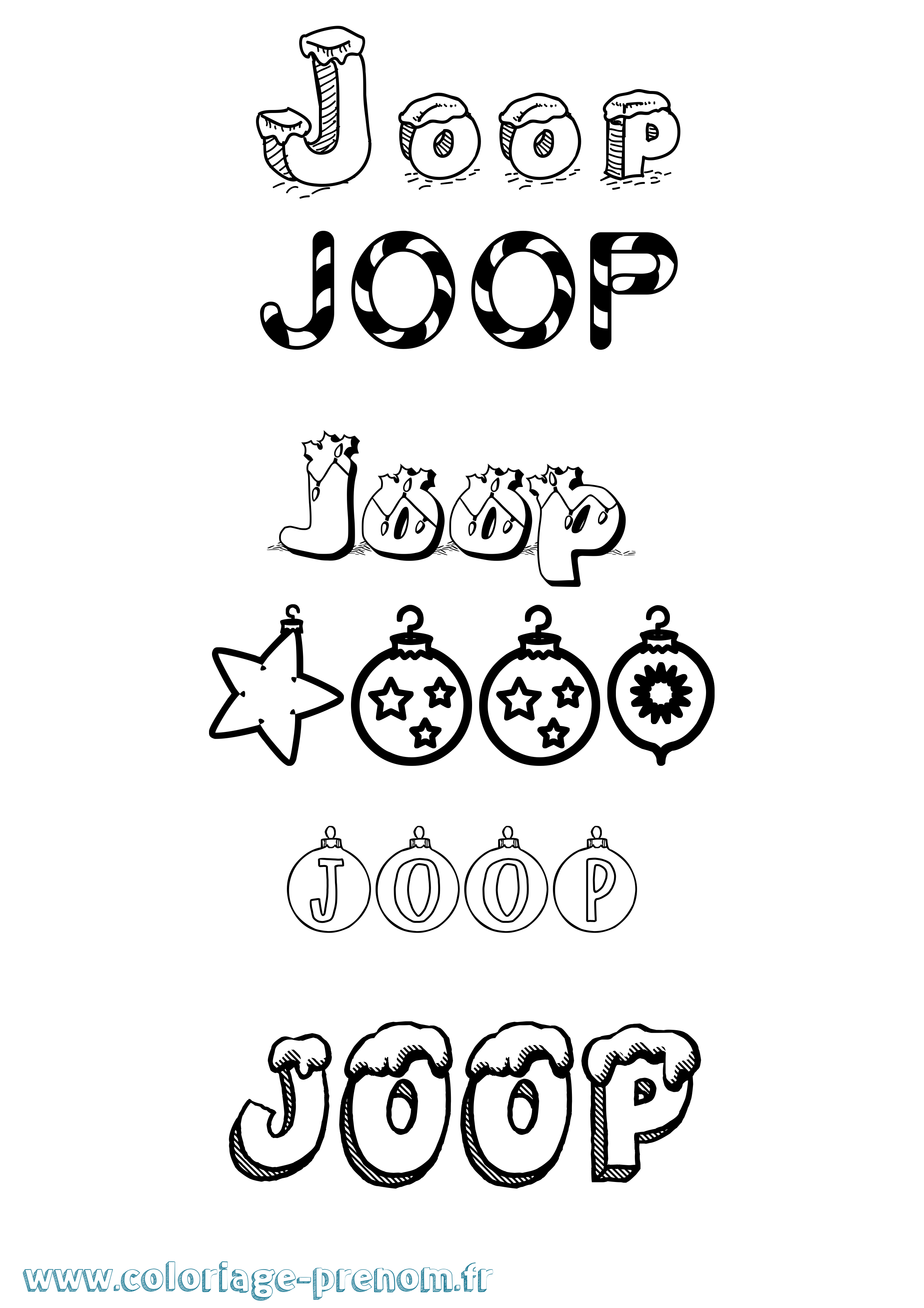 Coloriage Joop Noël Coloriage prénom Joop Noël