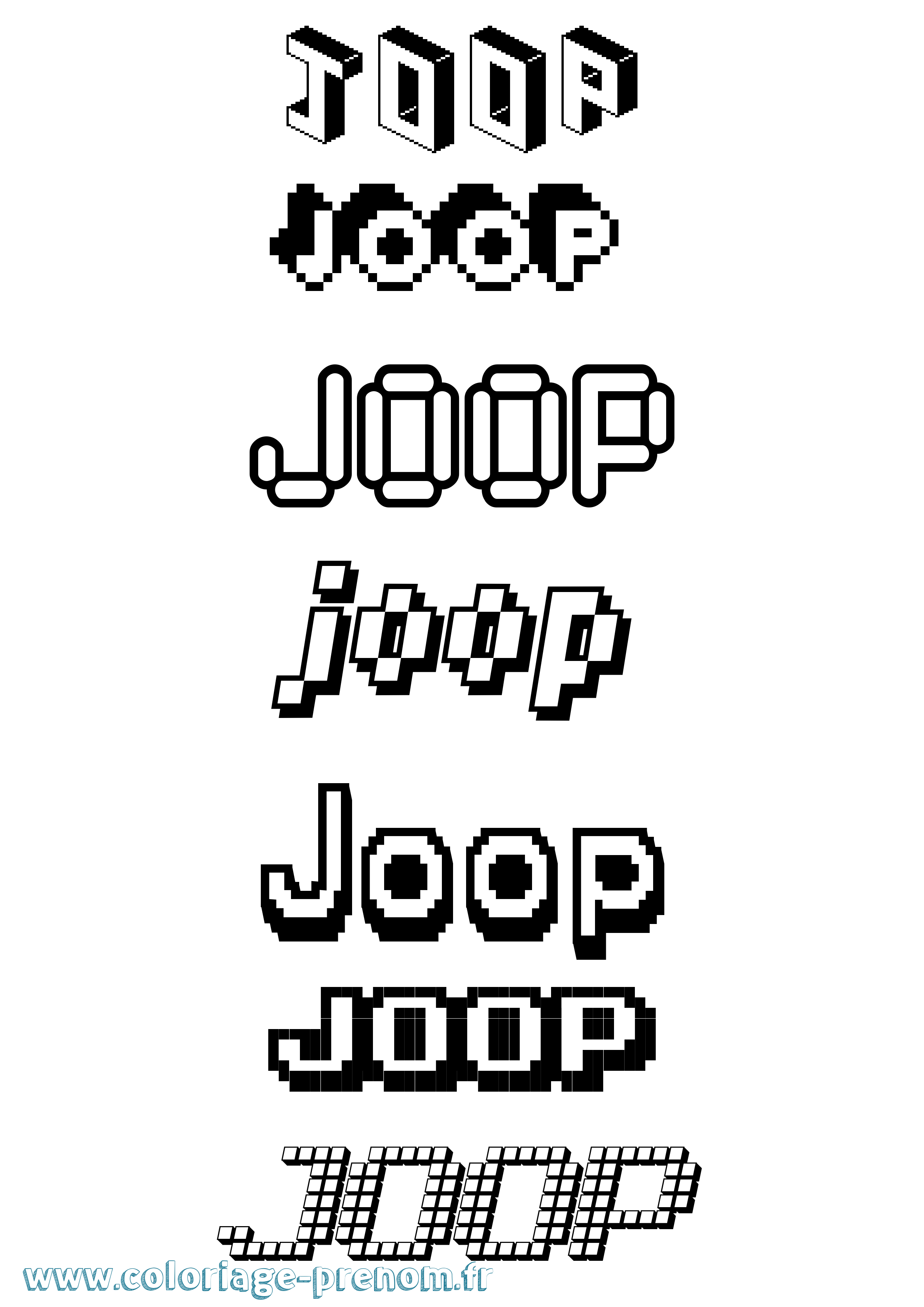 Coloriage Joop Pixel Coloriage prénom Joop Pixel