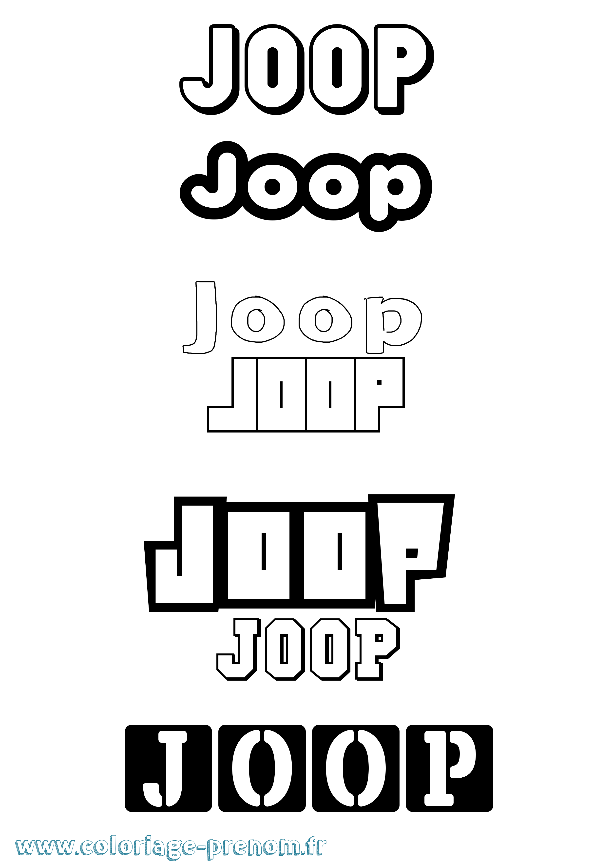 Coloriage Joop Simple Coloriage prénom Joop Simple