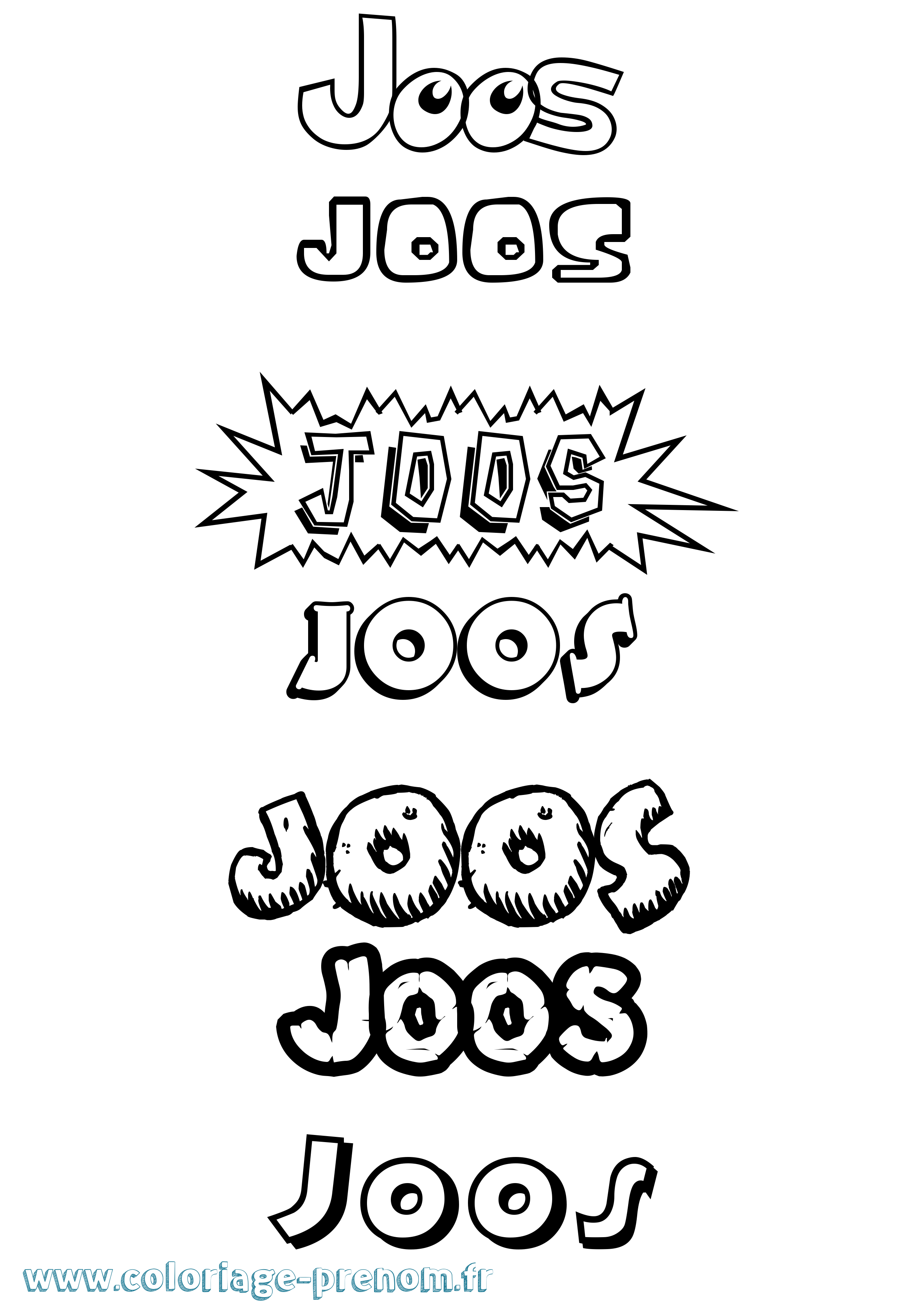 Coloriage Joos Dessin Animé Coloriage prénom Joos Dessin Animé