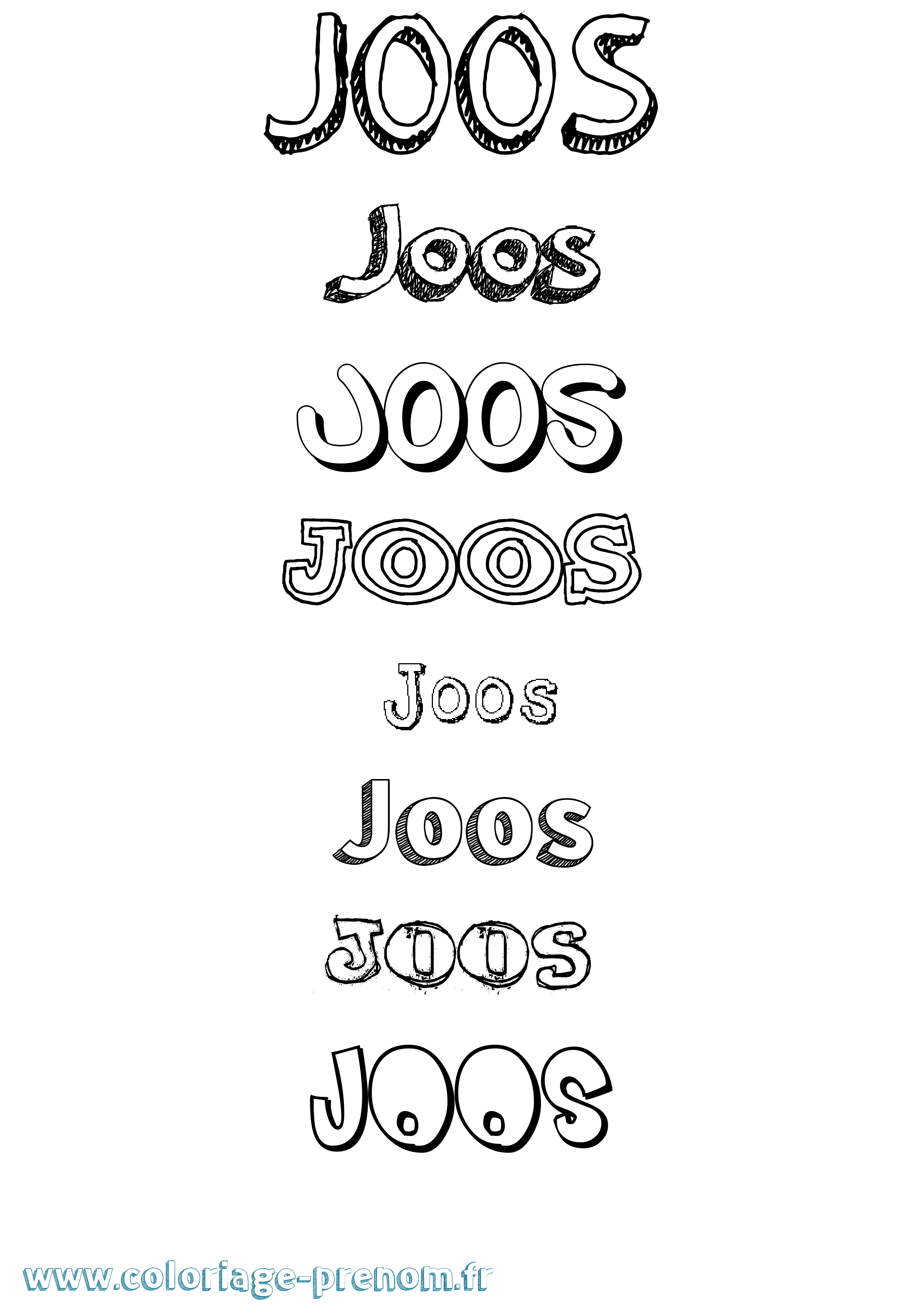 Coloriage Joos Dessiné Coloriage prénom Joos Dessiné