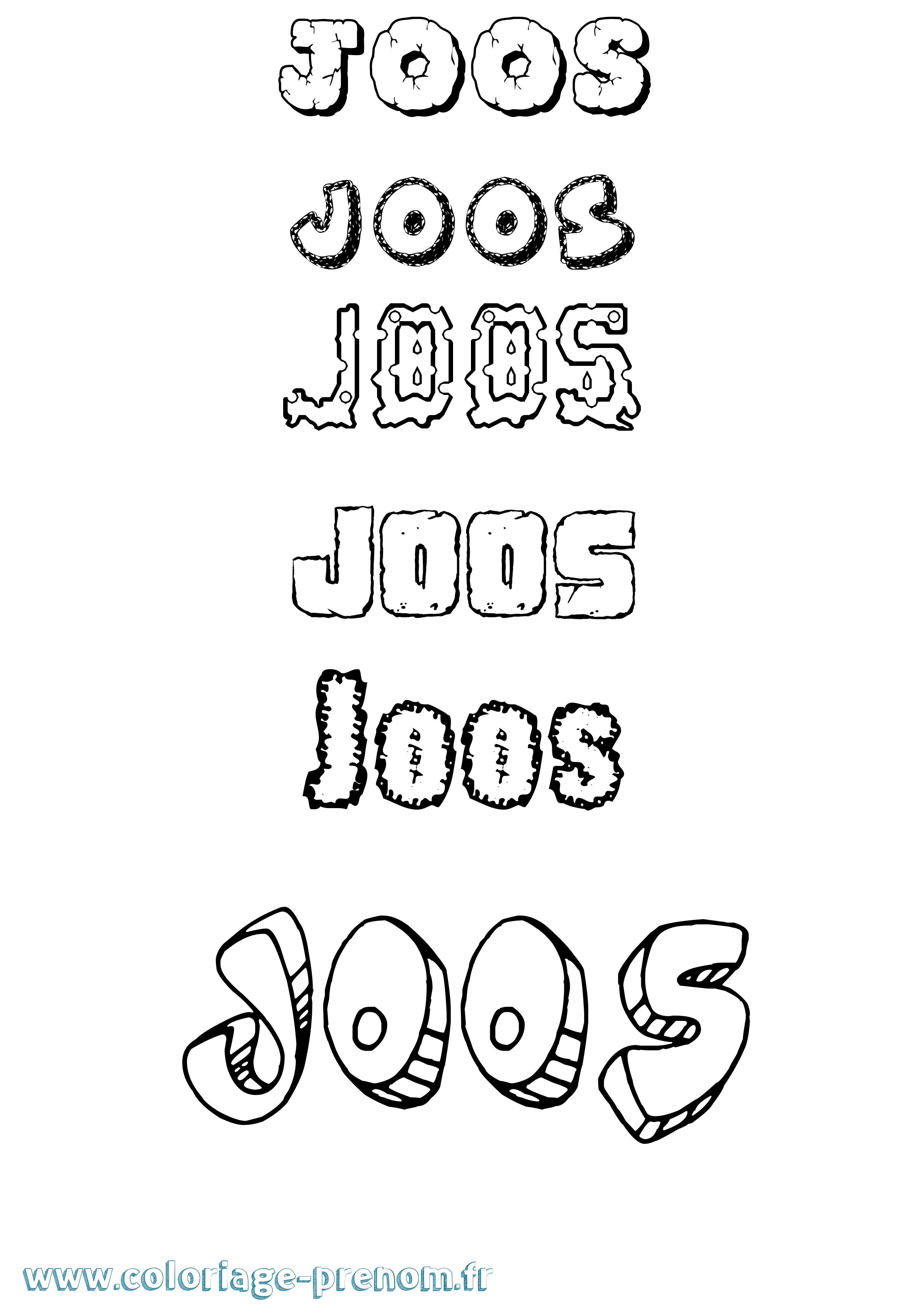 Coloriage Joos Destructuré Coloriage prénom Joos Destructuré