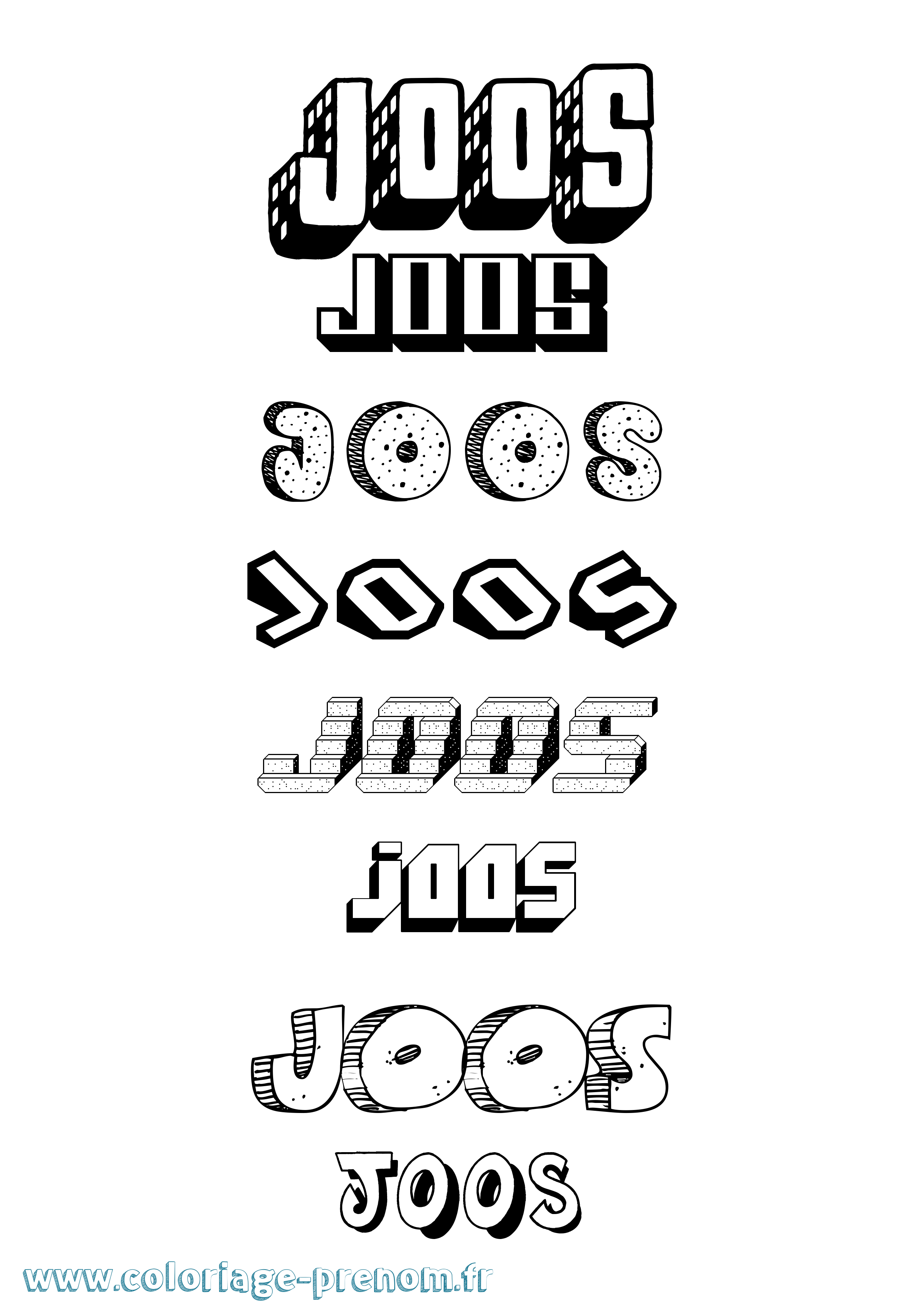 Coloriage Joos Effet 3D Coloriage prénom Joos Effet 3D