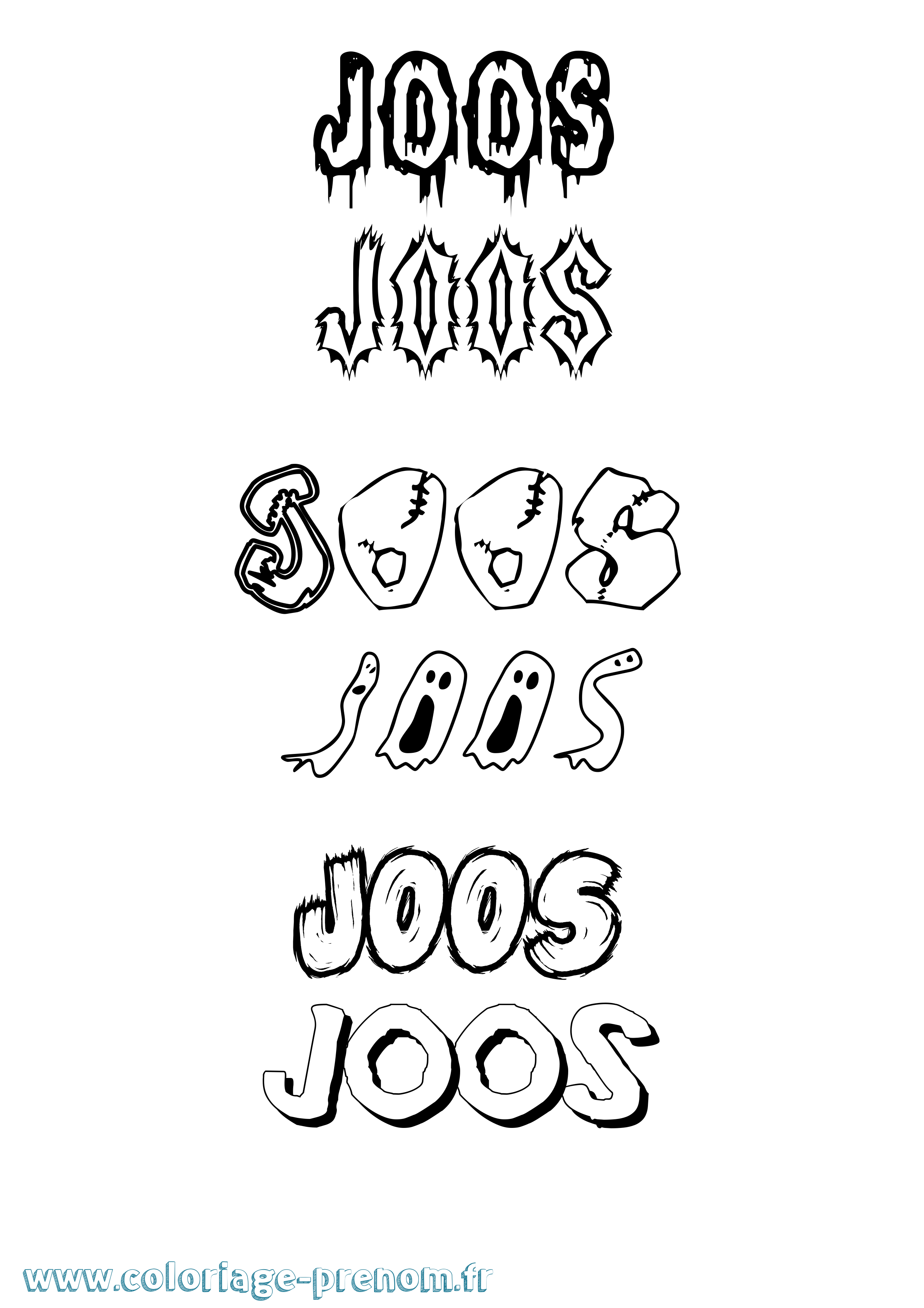Coloriage Joos Frisson Coloriage prénom Joos Frisson