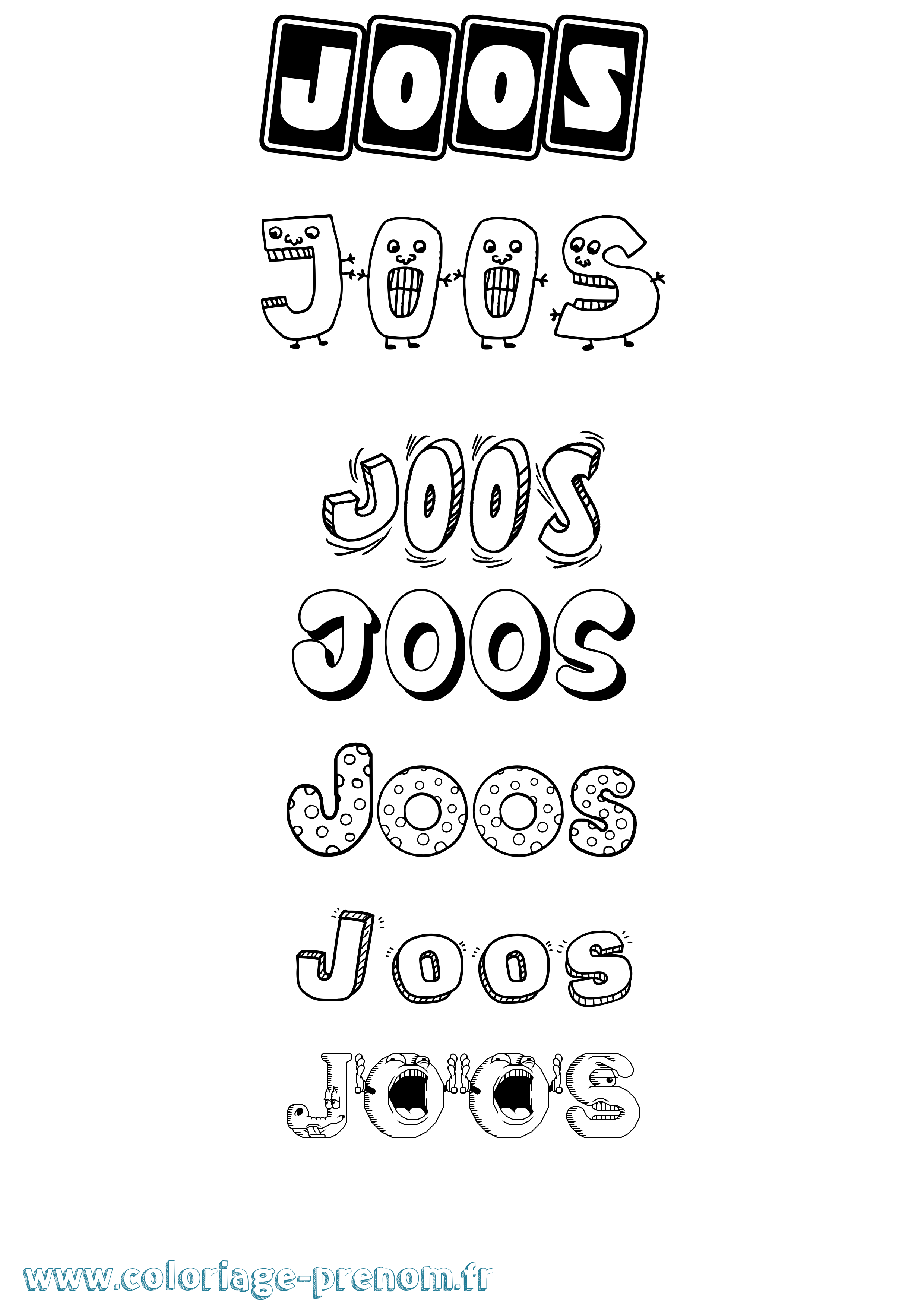 Coloriage Joos Fun Coloriage prénom Joos Fun
