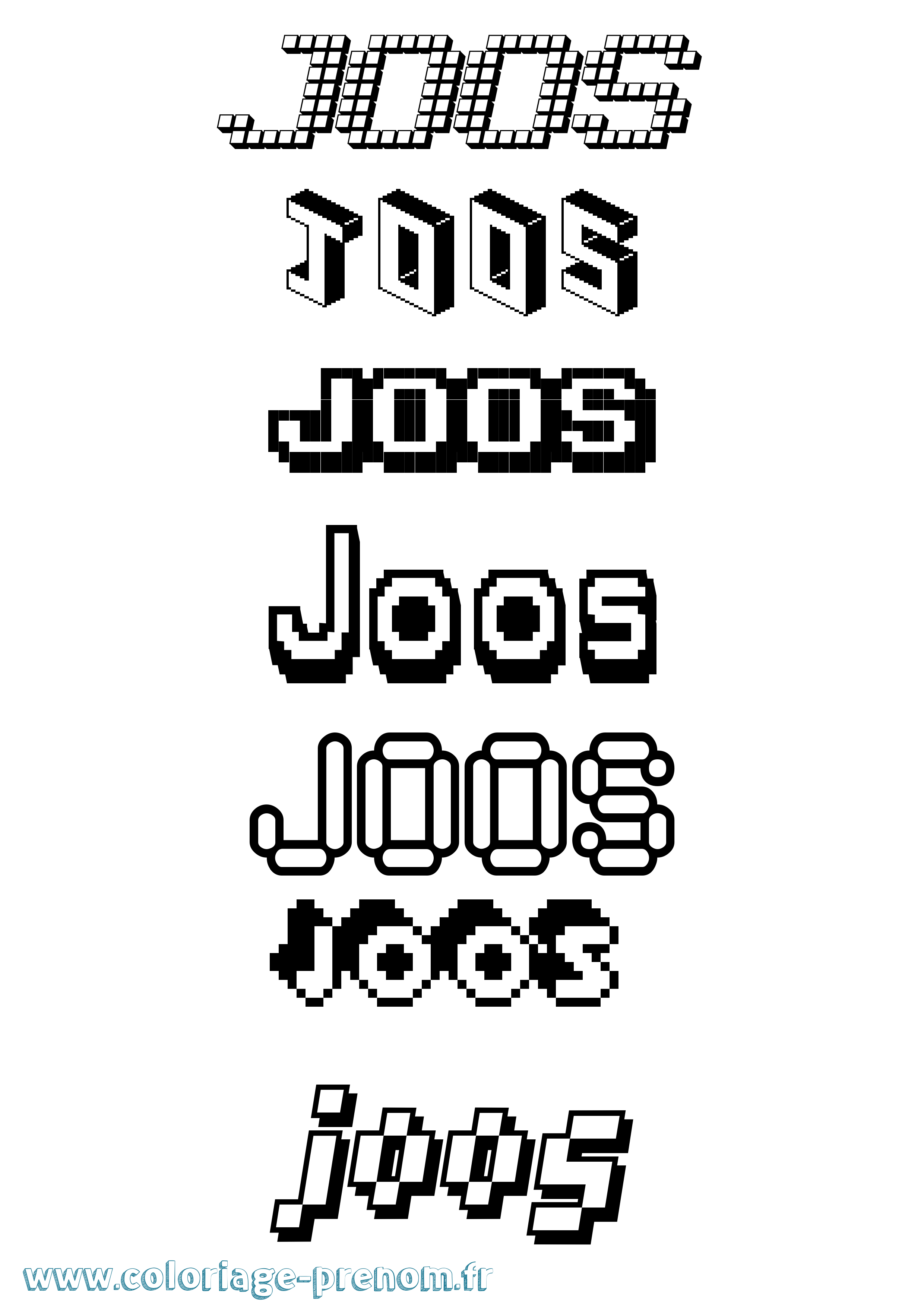 Coloriage Joos Pixel Coloriage prénom Joos Pixel