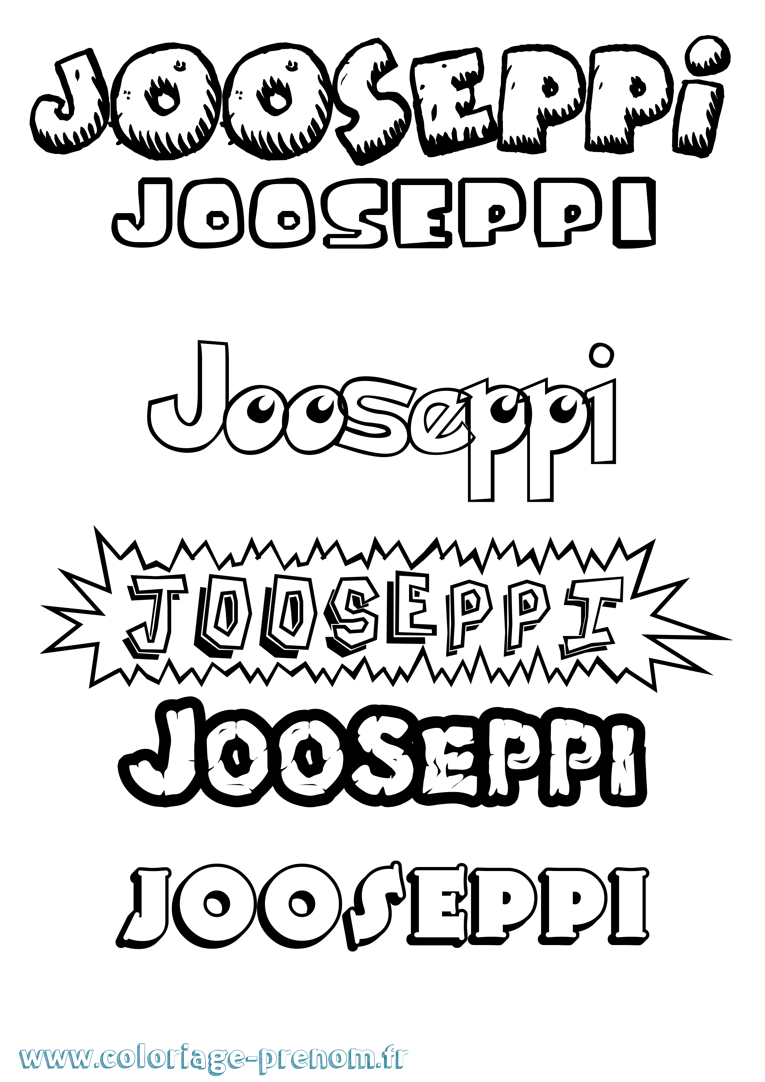 Coloriage Jooseppi Dessin Animé Coloriage prénom Jooseppi Dessin Animé