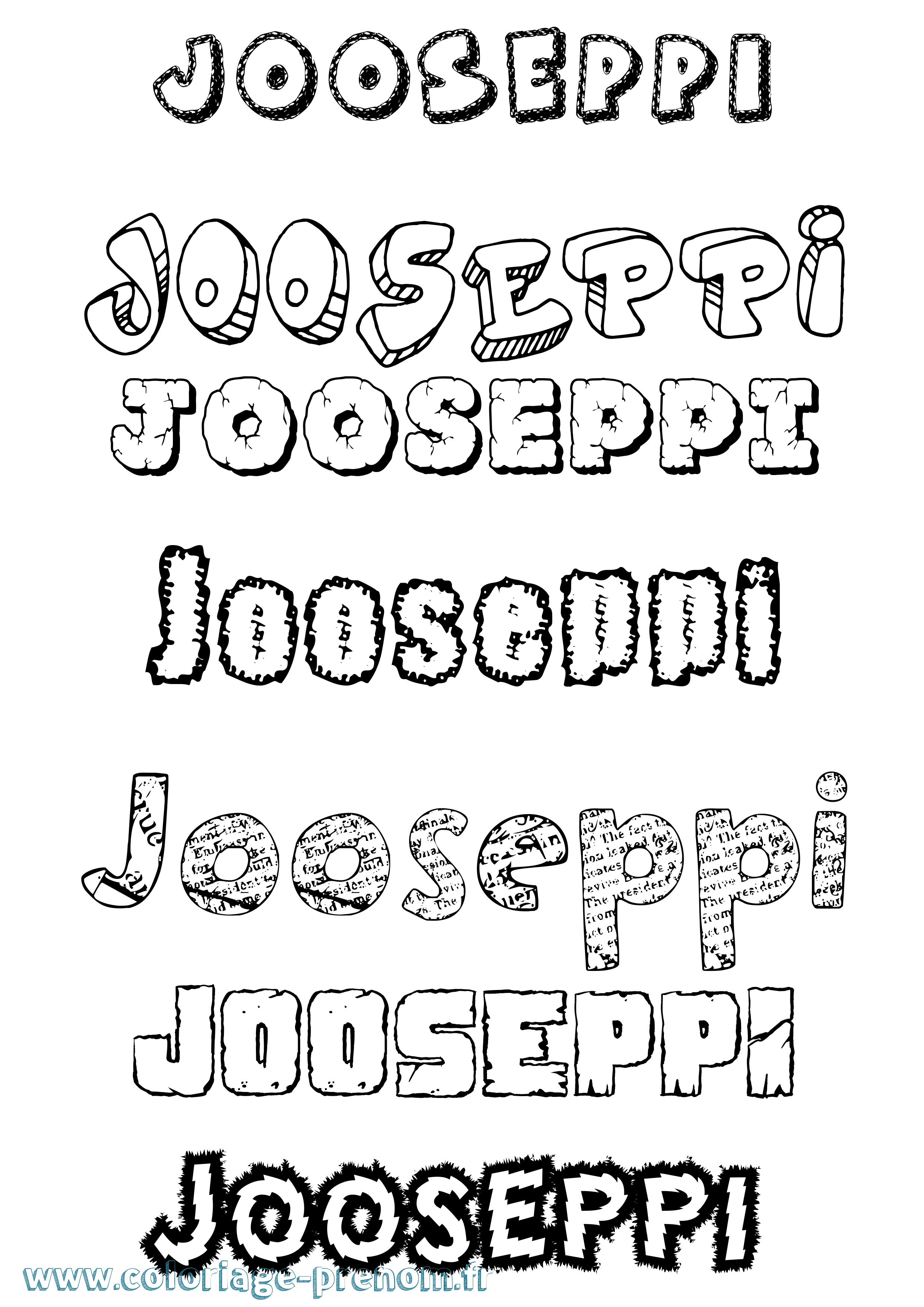 Coloriage Jooseppi Destructuré Coloriage prénom Jooseppi Destructuré