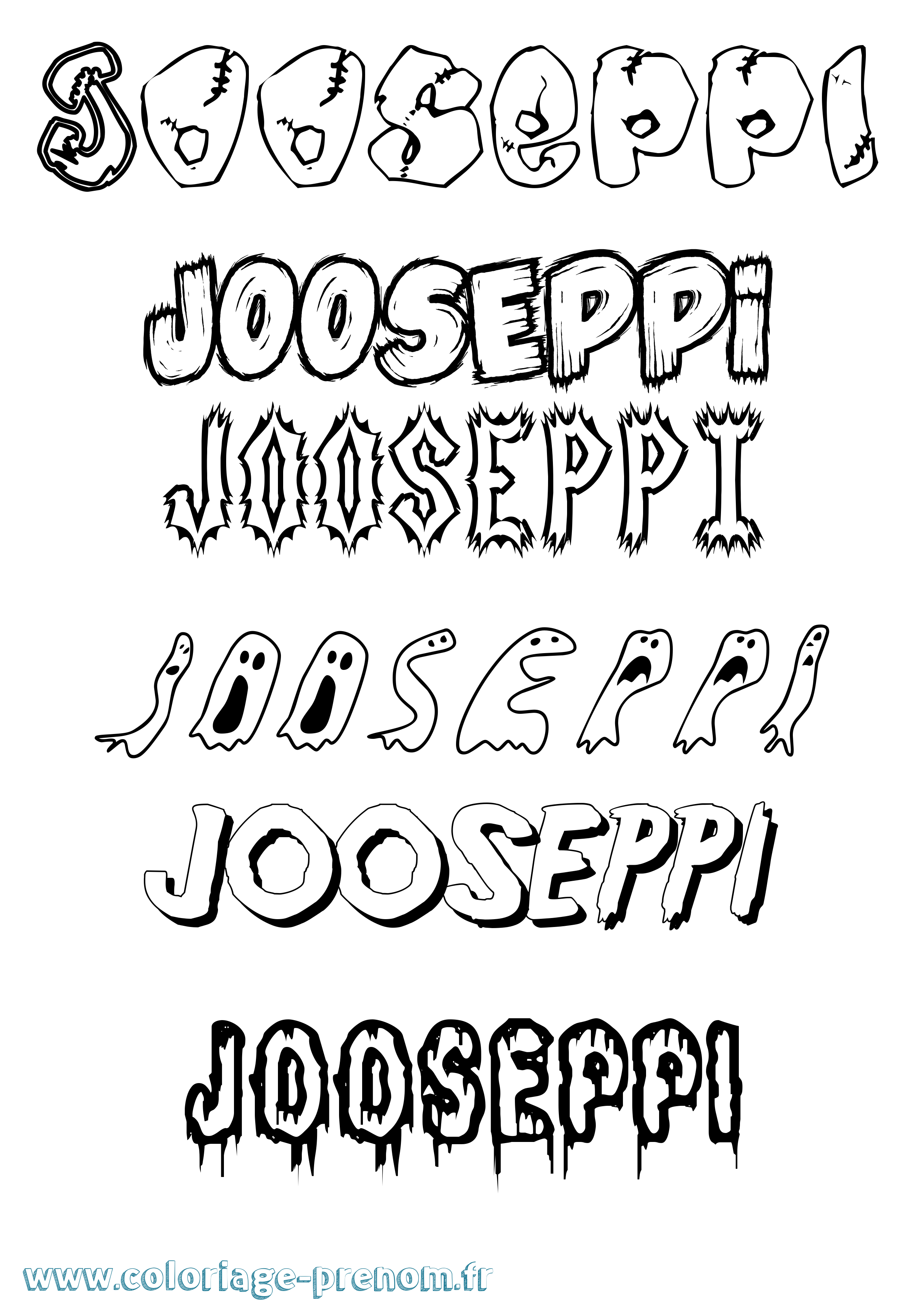 Coloriage Jooseppi Frisson Coloriage prénom Jooseppi Frisson