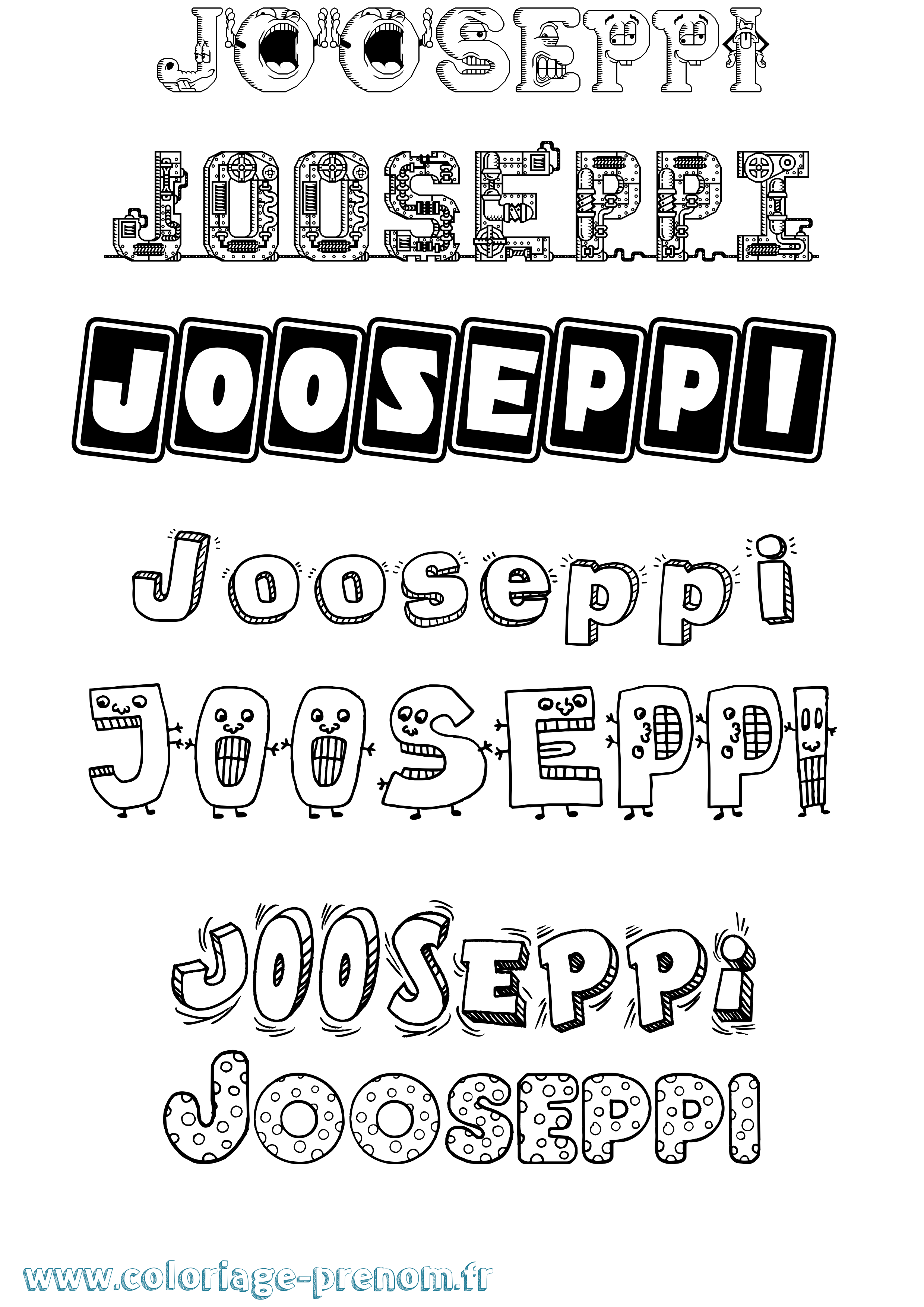 Coloriage Jooseppi Fun Coloriage prénom Jooseppi Fun