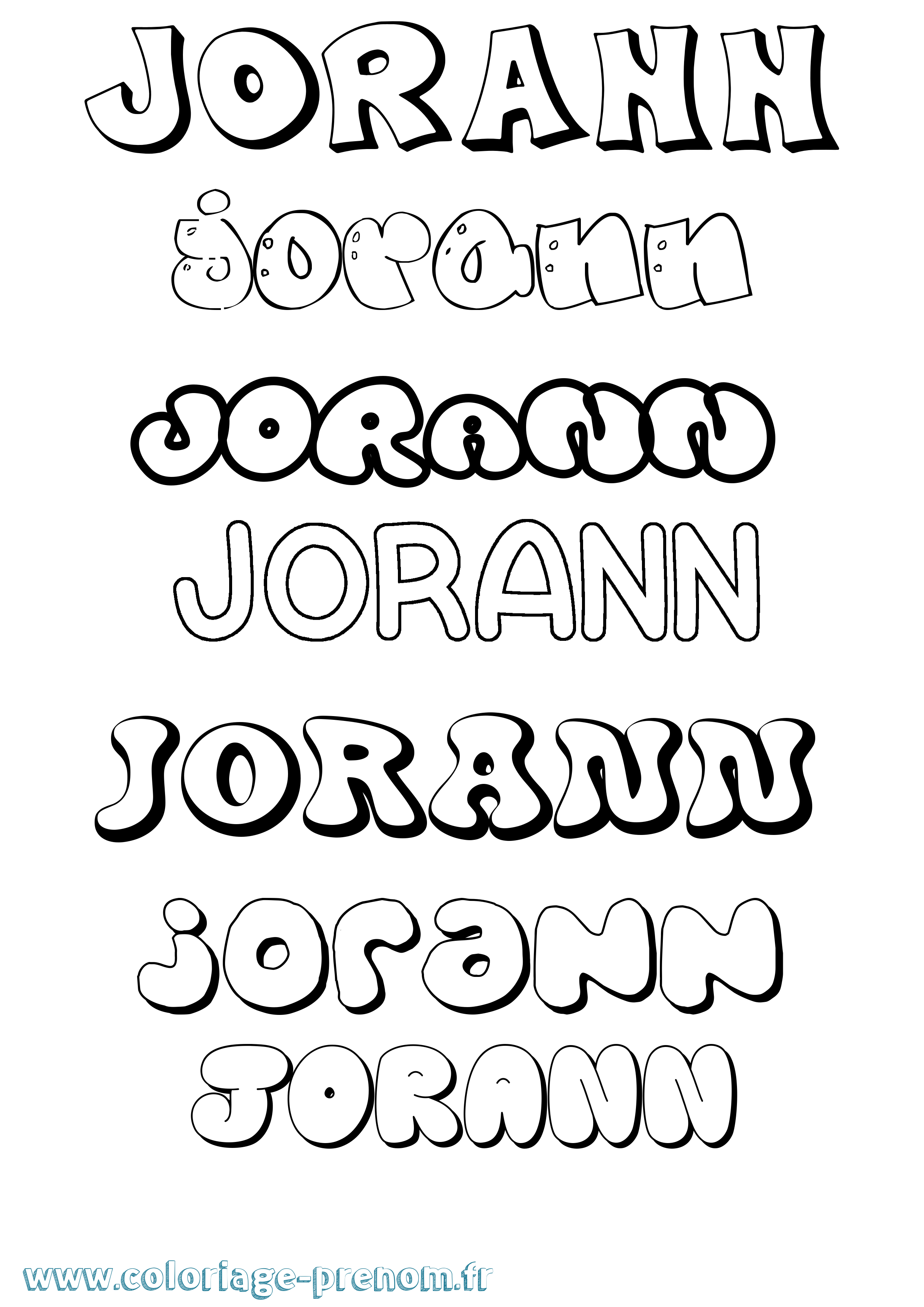 Coloriage Jorann Bubble Coloriage prénom Jorann Bubble