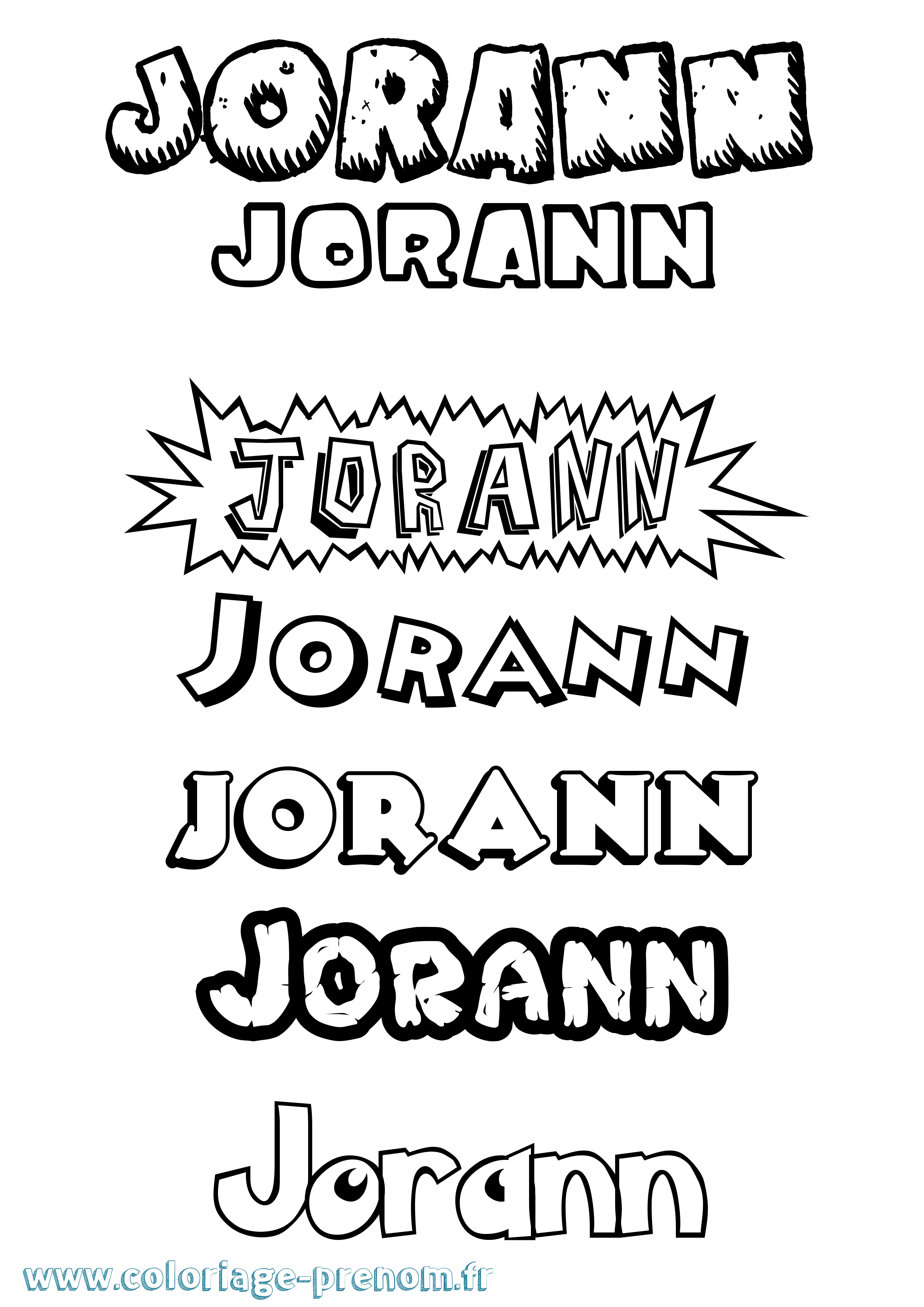 Coloriage Jorann Dessin Animé Coloriage prénom Jorann Dessin Animé