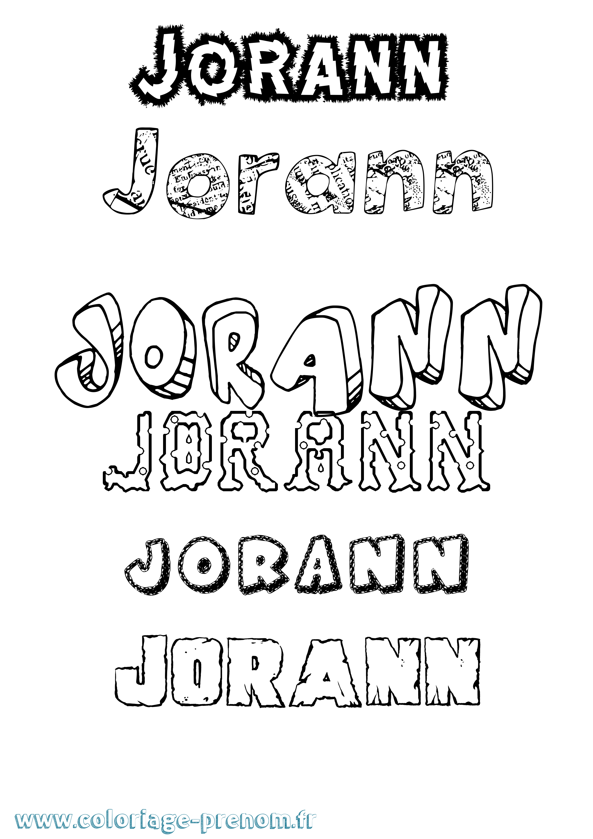 Coloriage Jorann Destructuré Coloriage prénom Jorann Destructuré