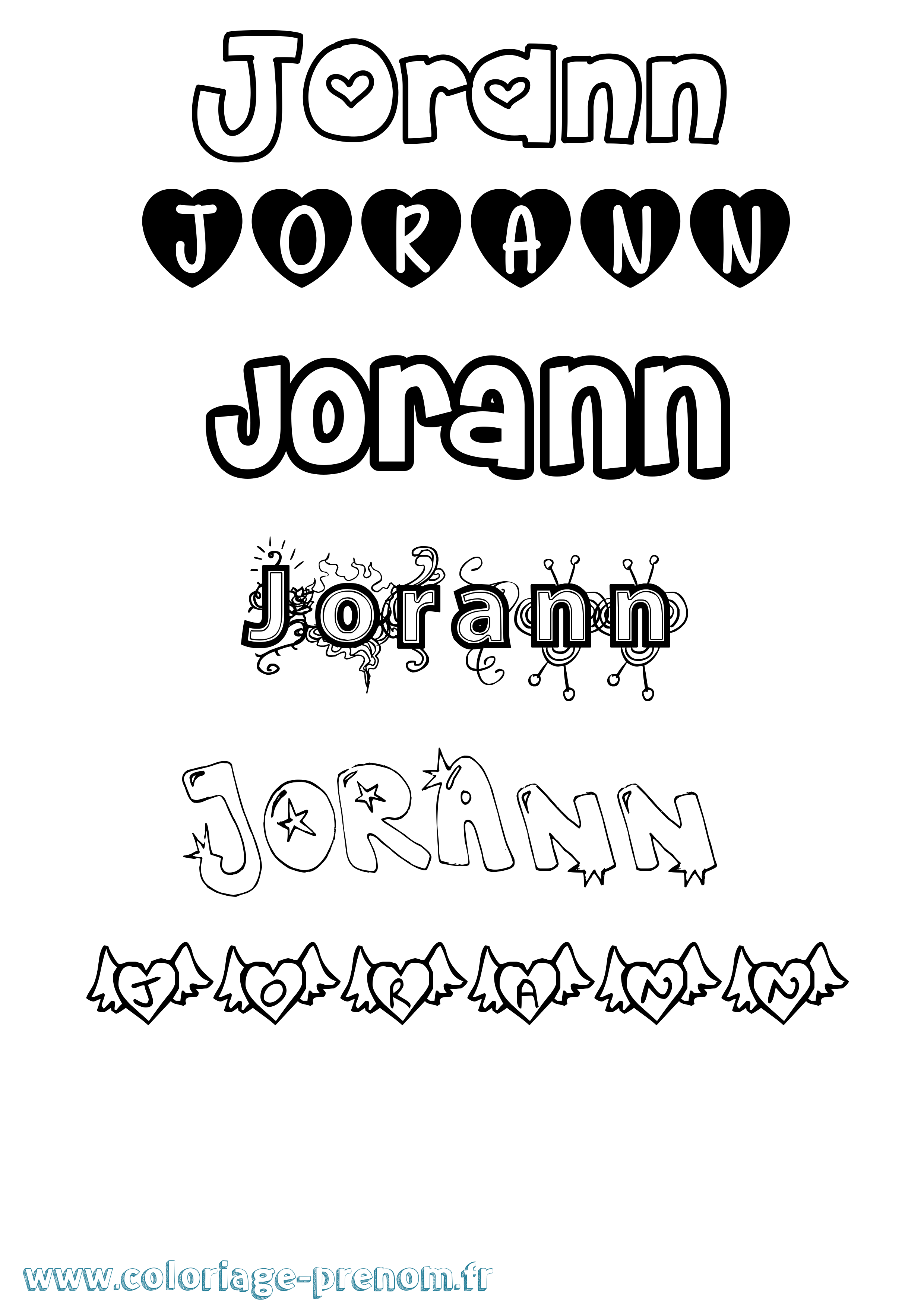 Coloriage Jorann Girly Coloriage prénom Jorann Girly