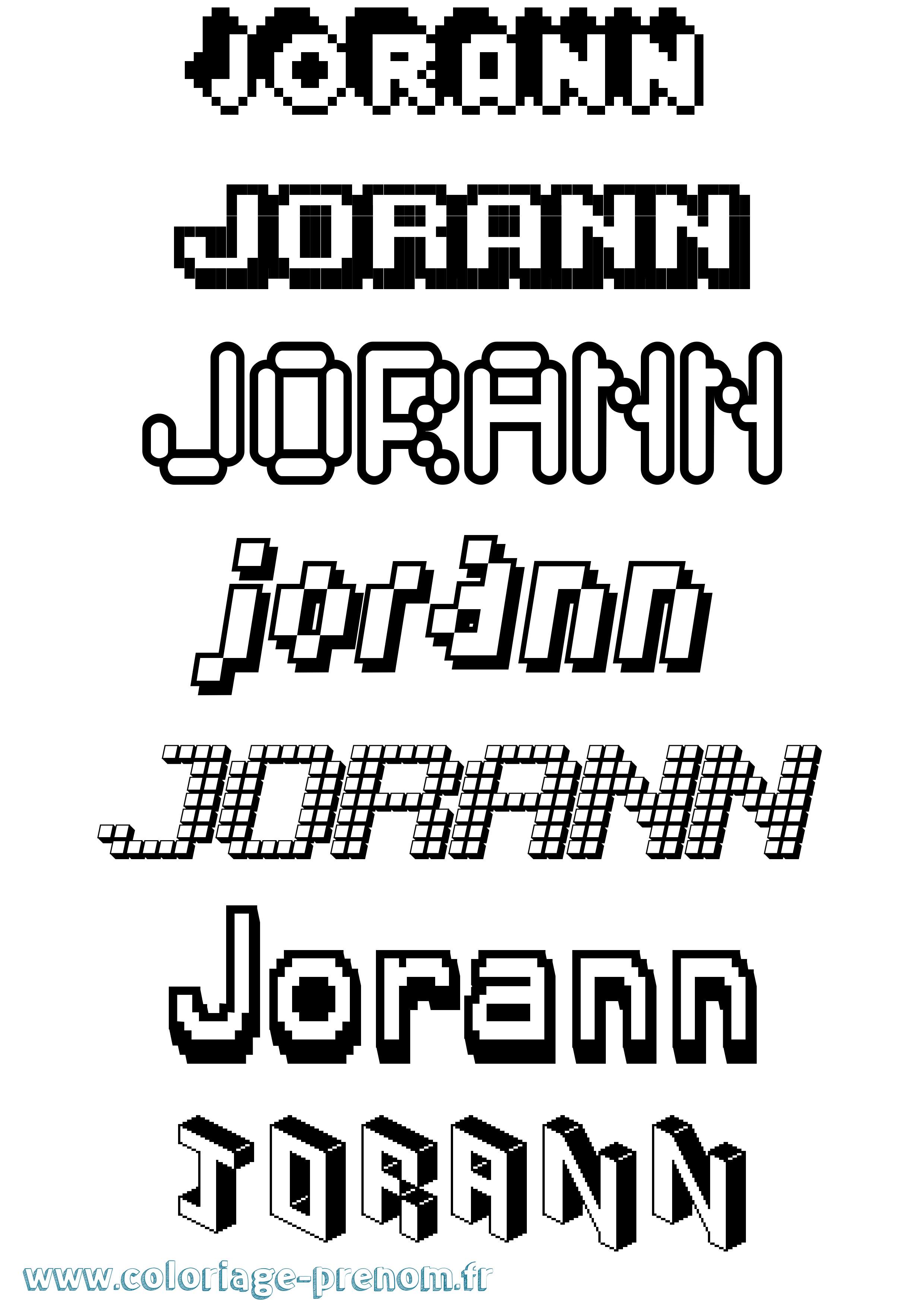Coloriage Jorann Pixel Coloriage prénom Jorann Pixel