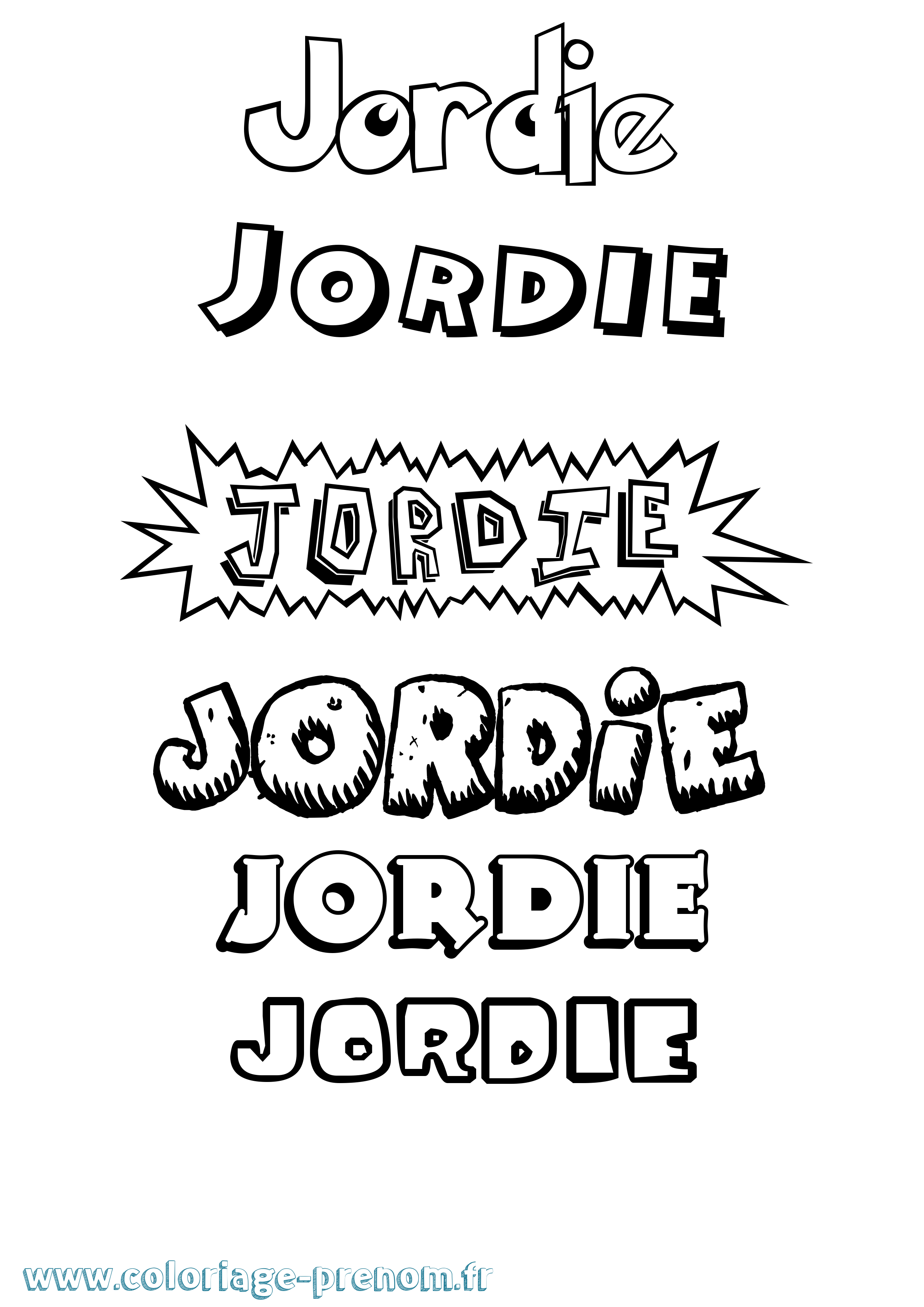 Coloriage Jordie Dessin Animé Coloriage prénom Jordie Dessin Animé
