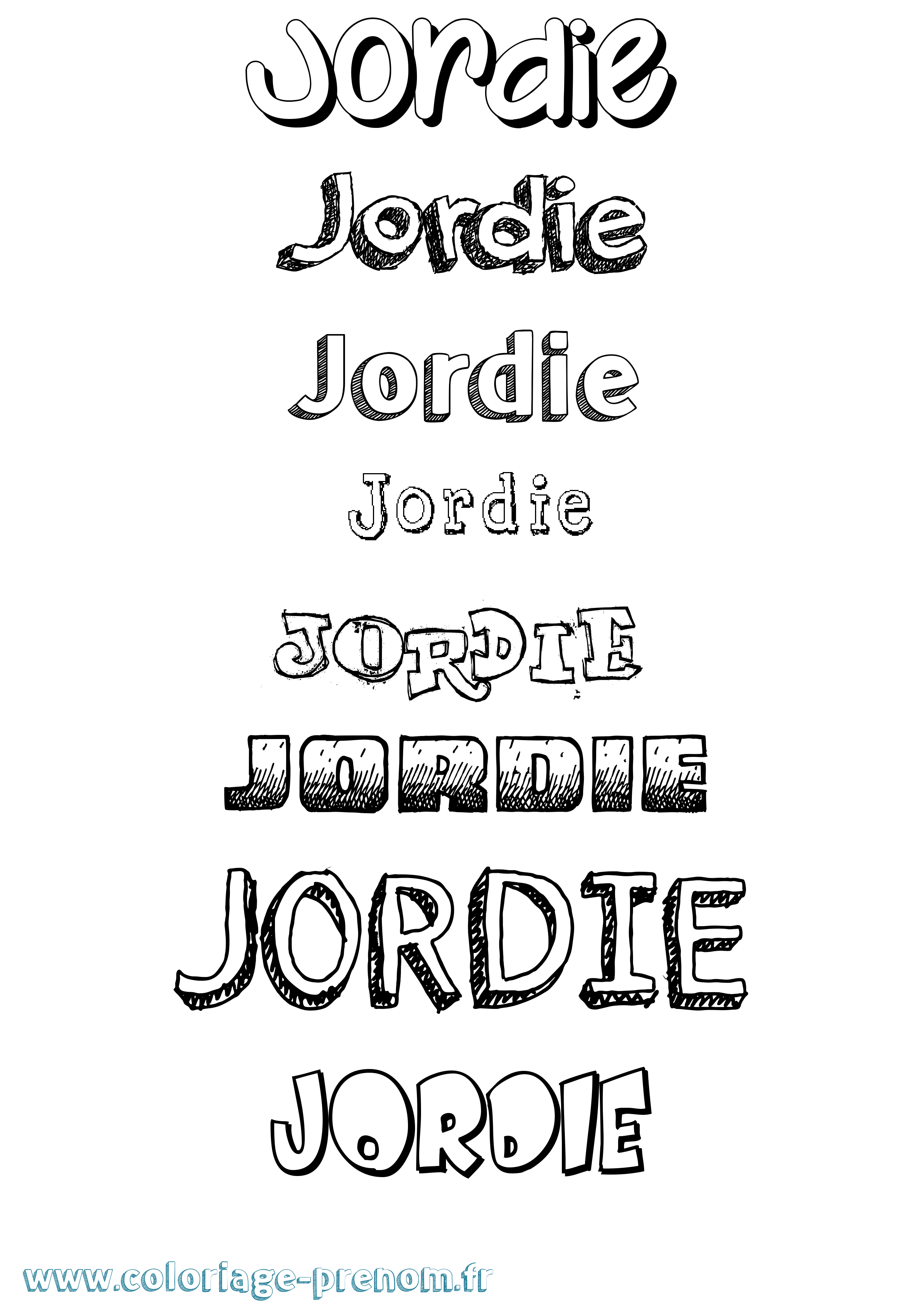 Coloriage Jordie Dessiné Coloriage prénom Jordie Dessiné