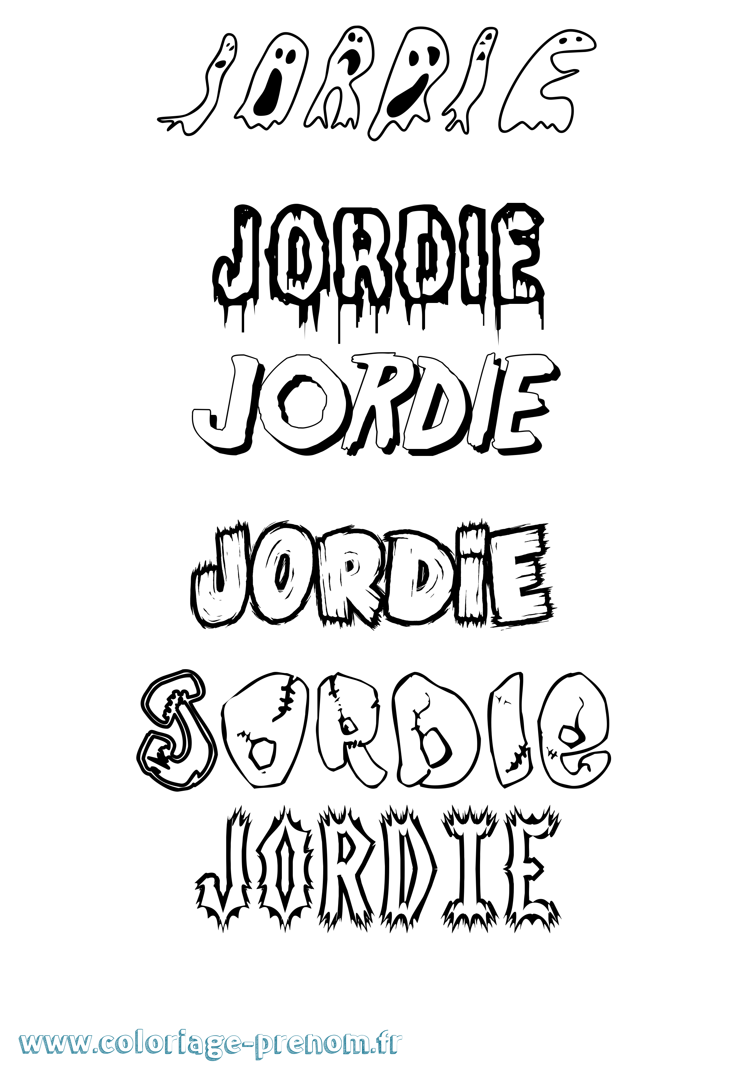 Coloriage Jordie Frisson Coloriage prénom Jordie Frisson