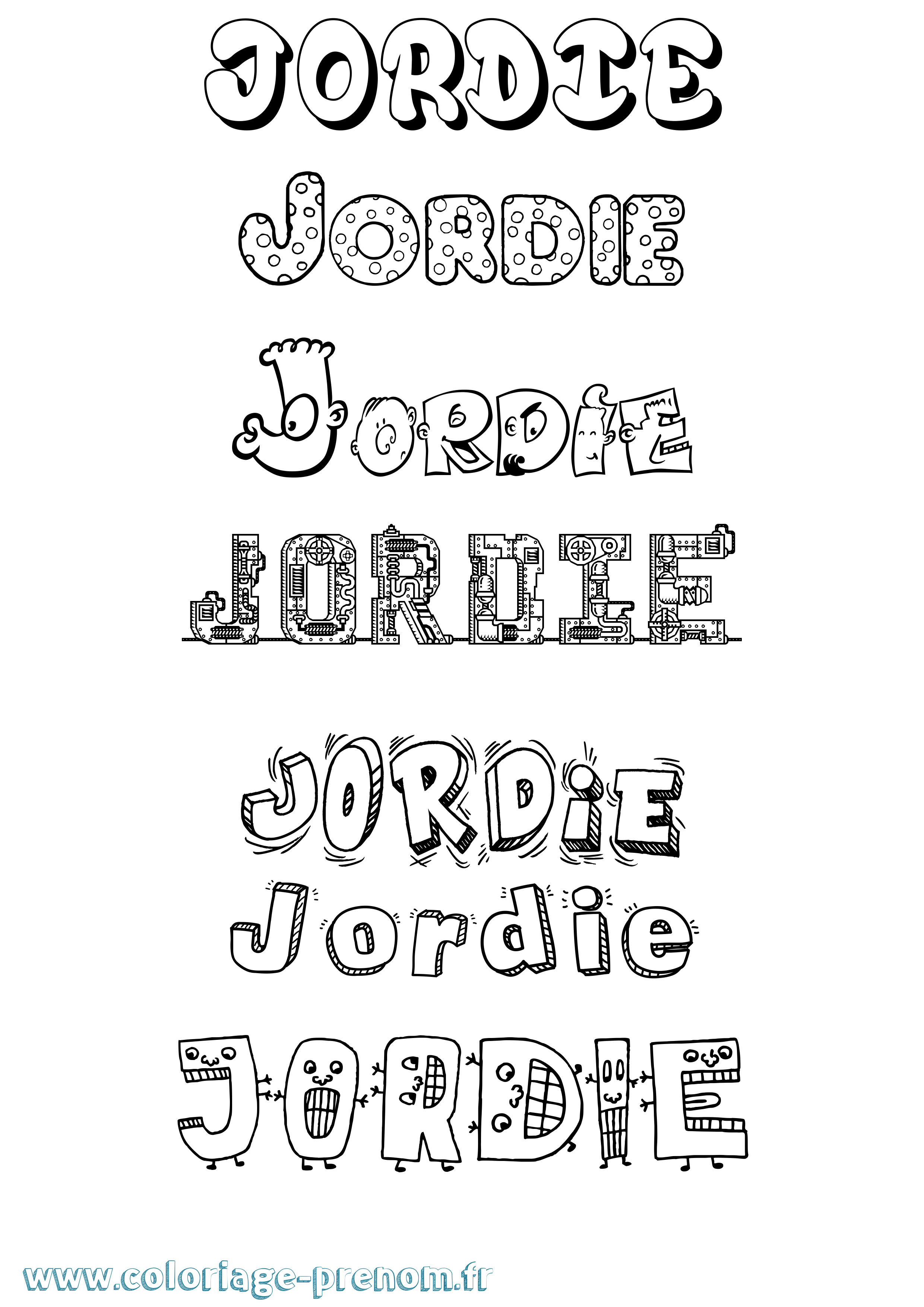 Coloriage Jordie Fun Coloriage prénom Jordie Fun