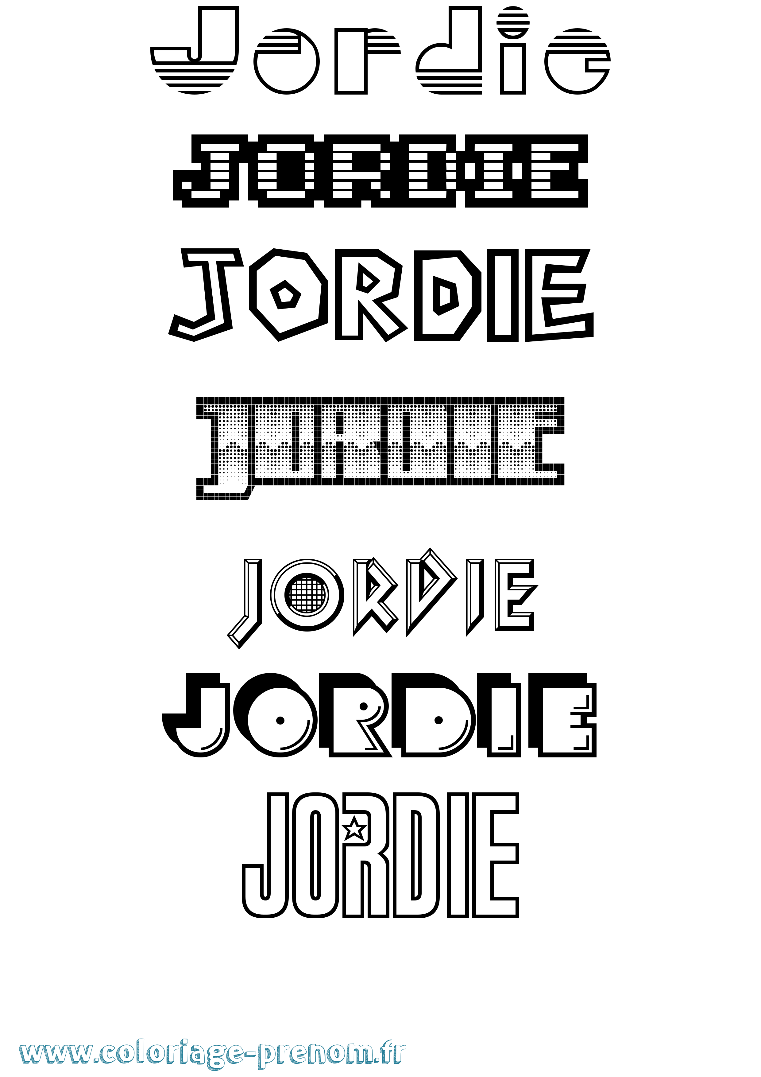 Coloriage Jordie Jeux Vidéos Coloriage prénom Jordie Jeux Vidéos